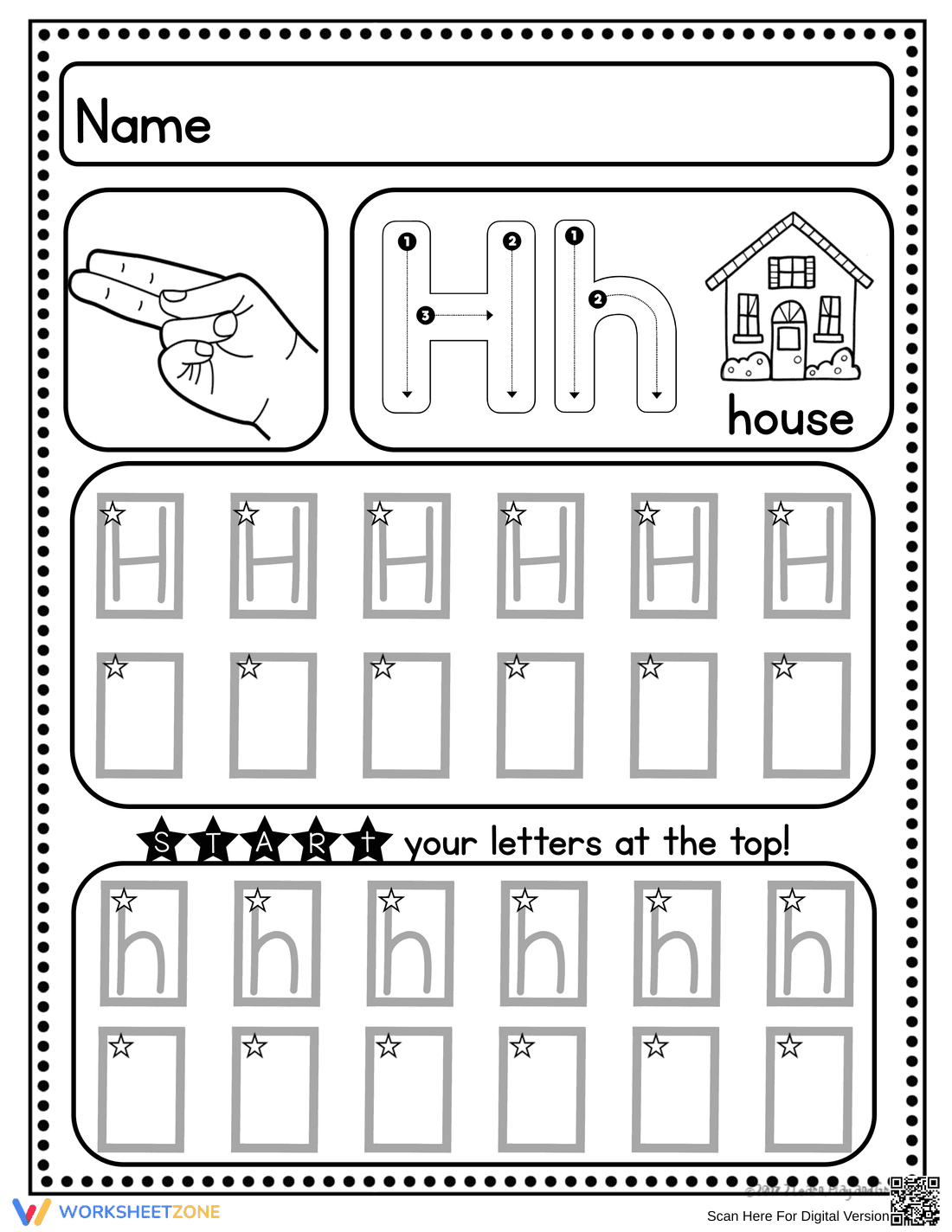 Grade K Letter H — Printable No-Prep Worksheet - Page 4