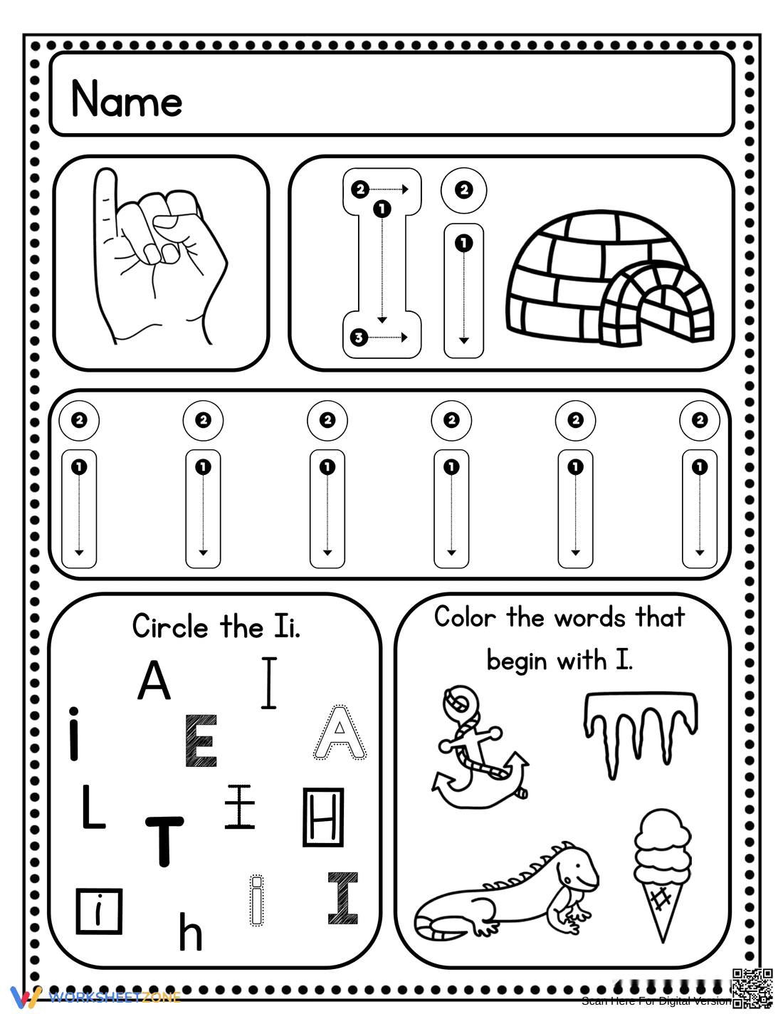 Handwriting Practice: Letter I Worksheet - Page 2