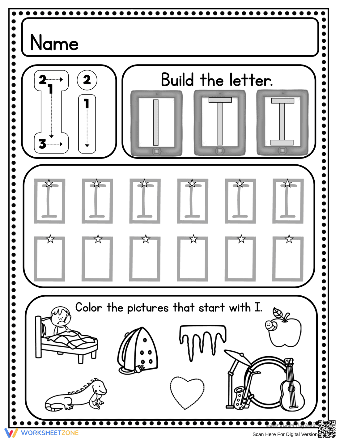 Handwriting Practice: Letter I Worksheet - Page 3