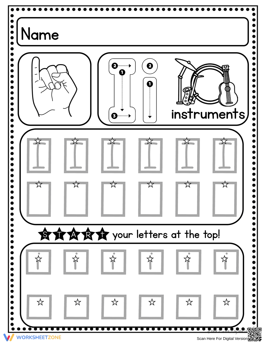 Handwriting Practice: Letter I Worksheet - Page 4