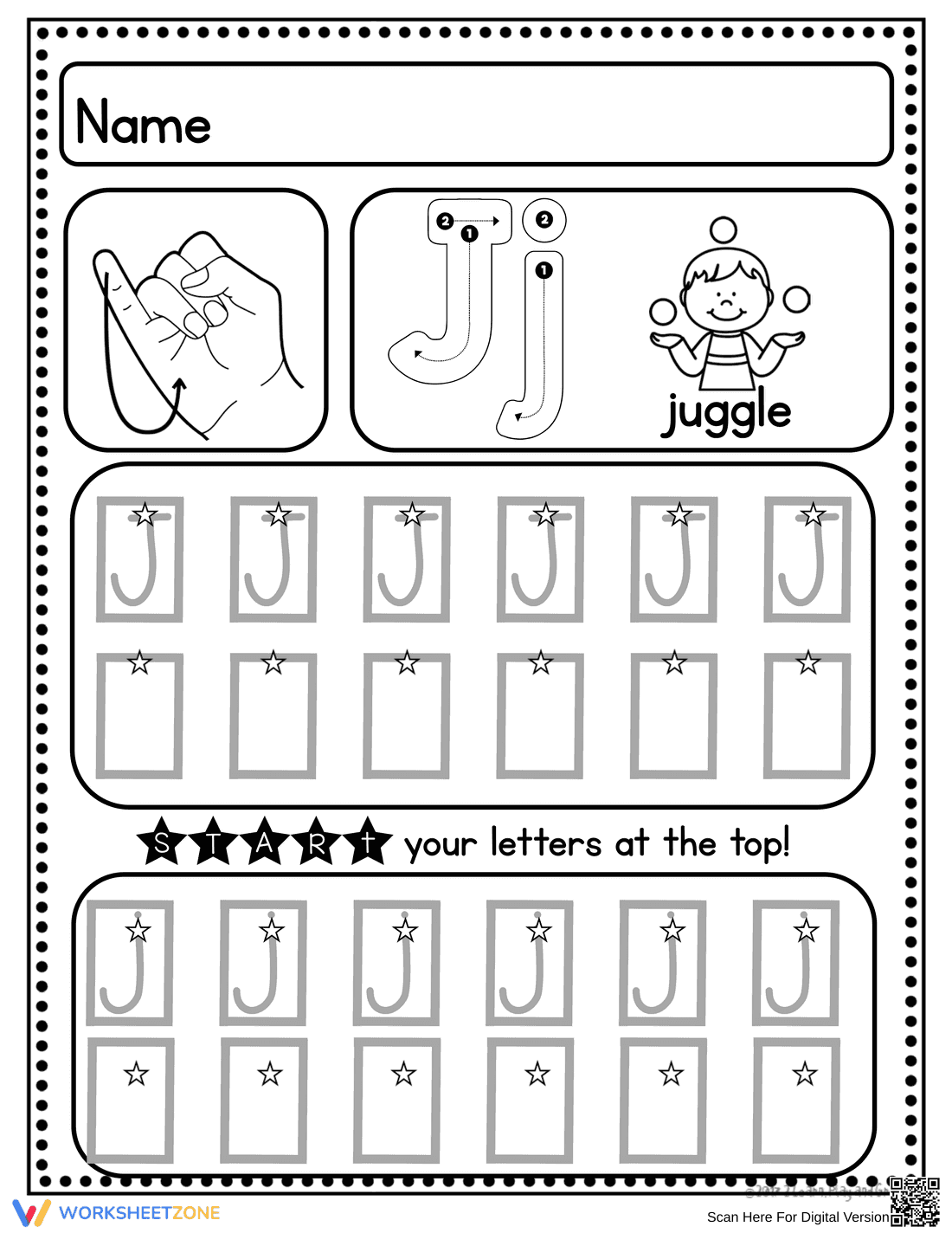 Handwriting Practice: Letter J Worksheet - Page 4