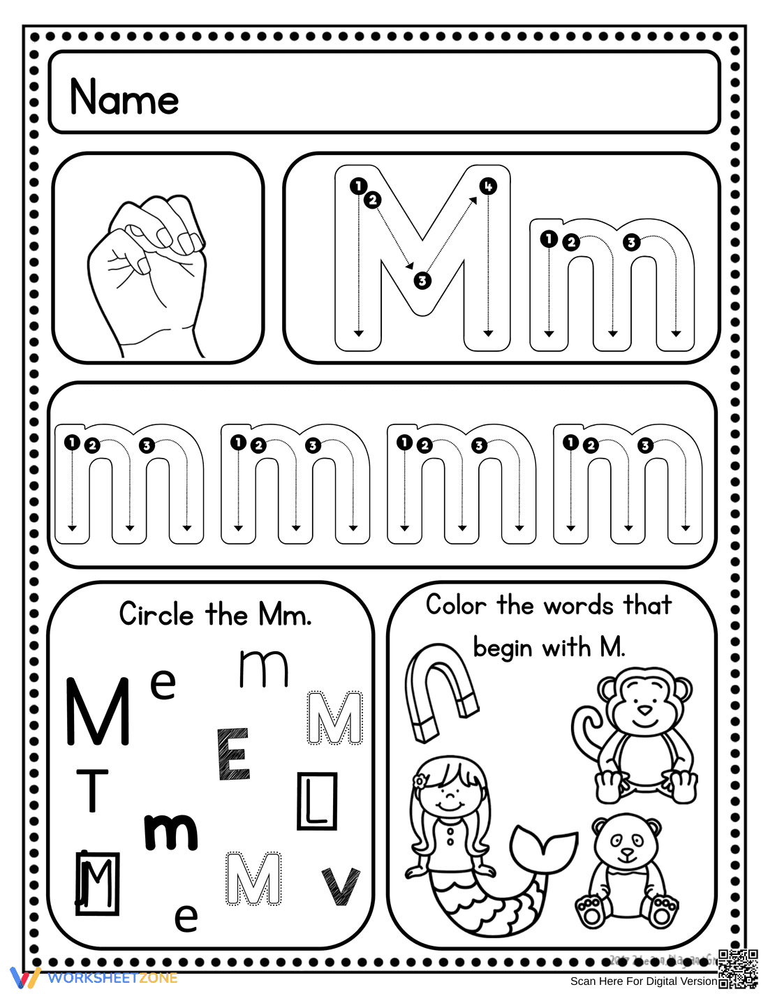 Handwriting Practice: Letter M Worksheet - Page 2