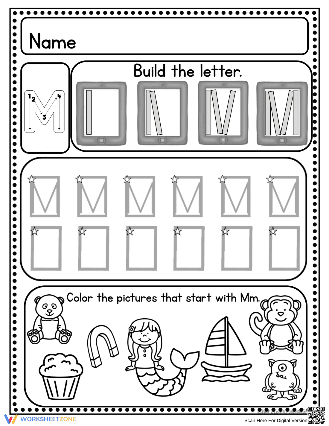 Handwriting Practice: Letter M Worksheet - Page 3