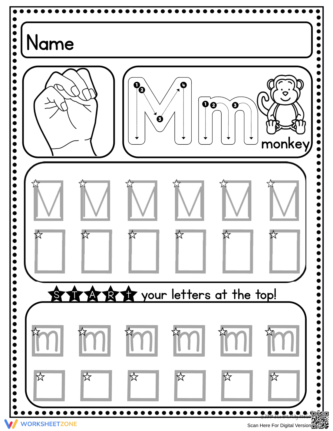 Handwriting Practice: Letter M Worksheet - Page 4