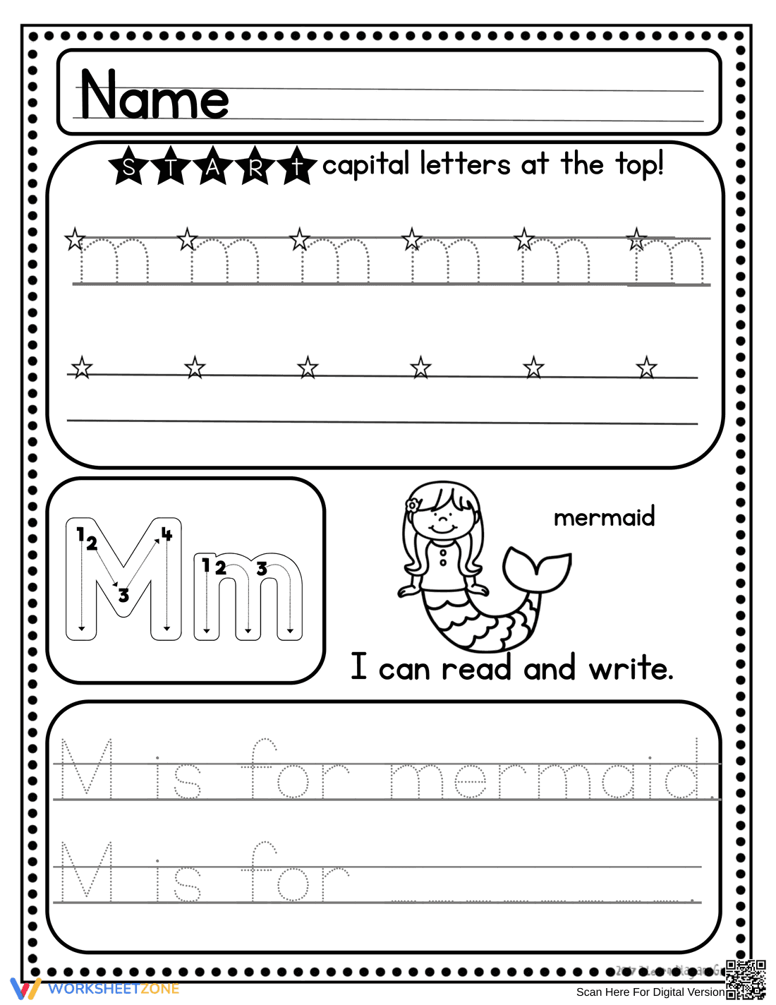 Handwriting Practice: Letter M Worksheet - Page 6