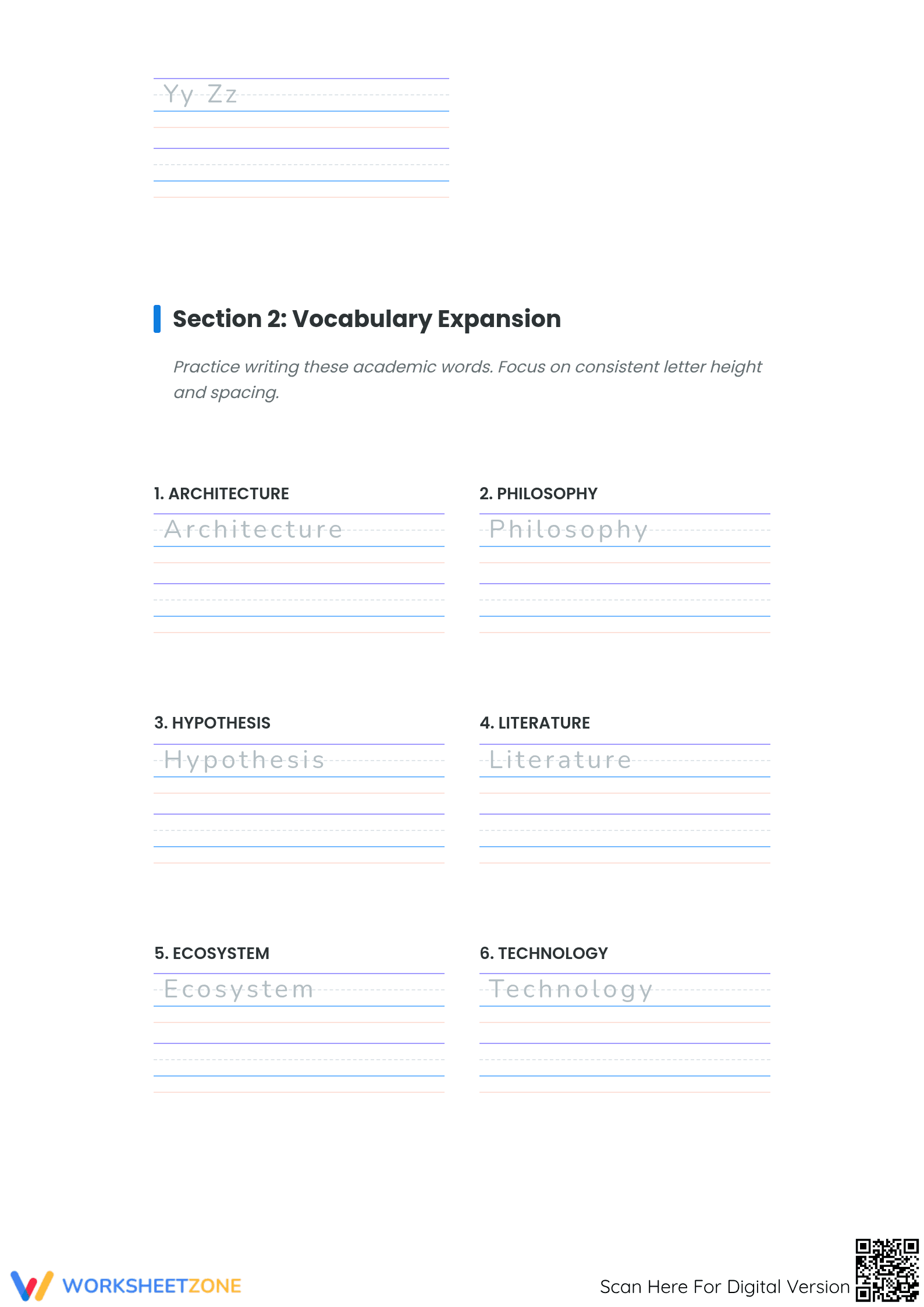 Blank Handwriting Paper: Practice Penmanship Skills - Page 2