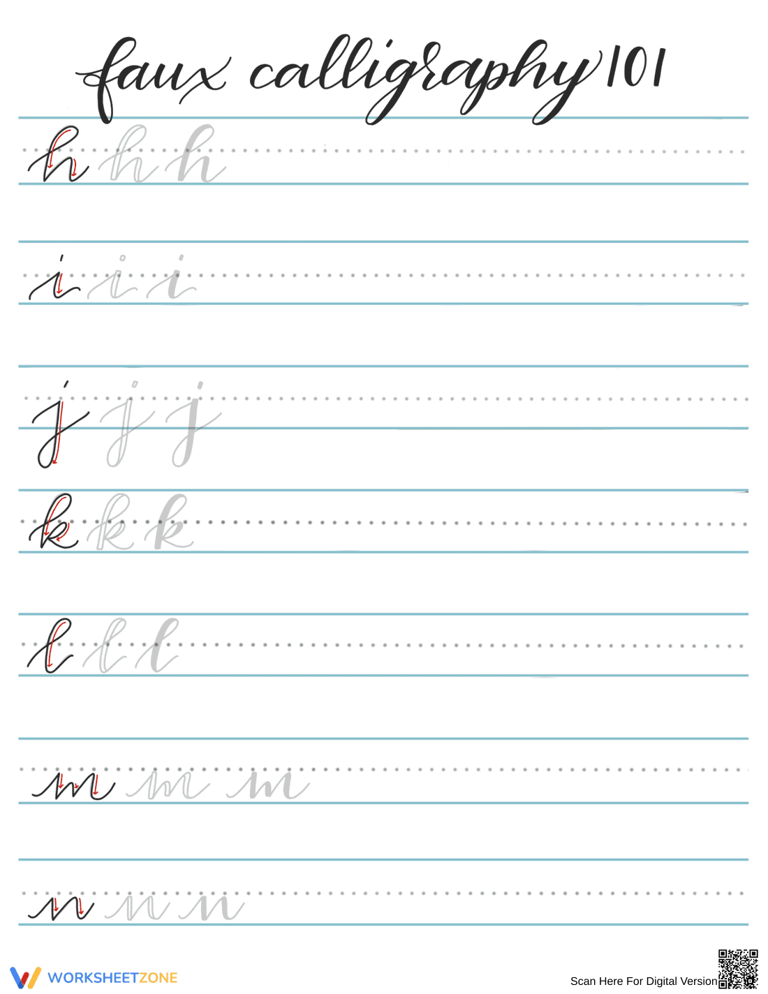Calligraphy Practice Sheet: Improve Your Skills - Page 2