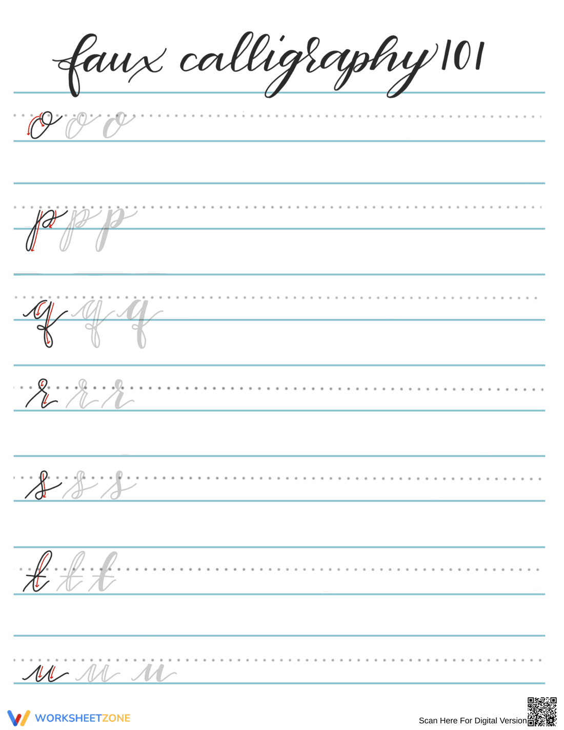 Calligraphy Practice Sheet: Improve Your Skills - Page 3
