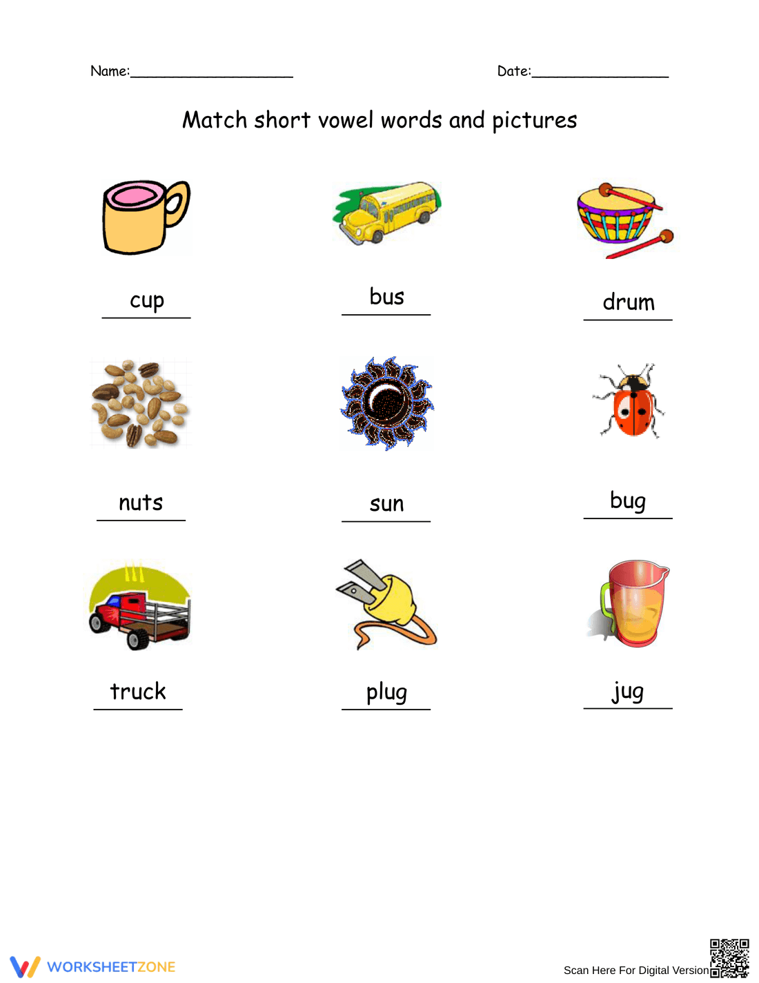 Master Short U Vowel Sounds with Practice Worksheet - Page 2