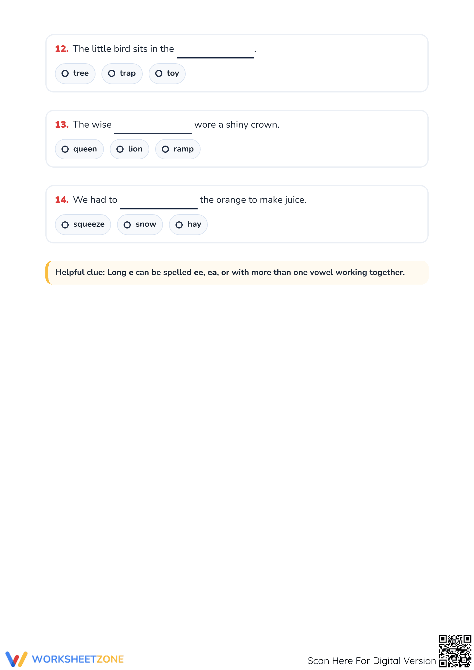 Long E Phonics Worksheet | Grade 2-3 Essential - Page 3