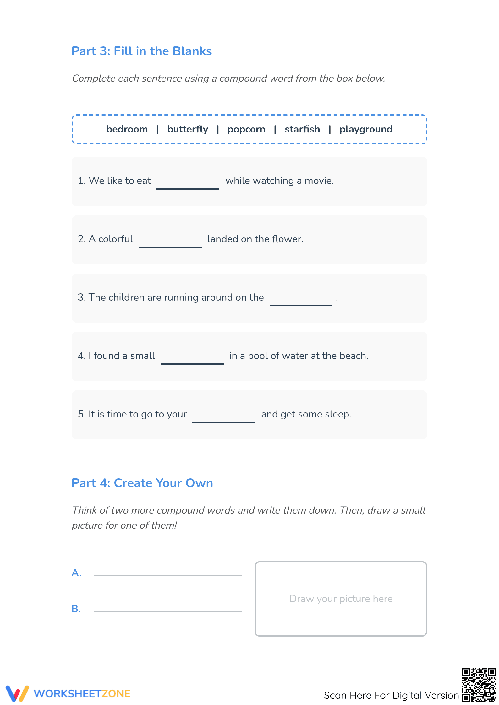 Printable Compound Words Worksheet | Grade 2 ELA - Page 3