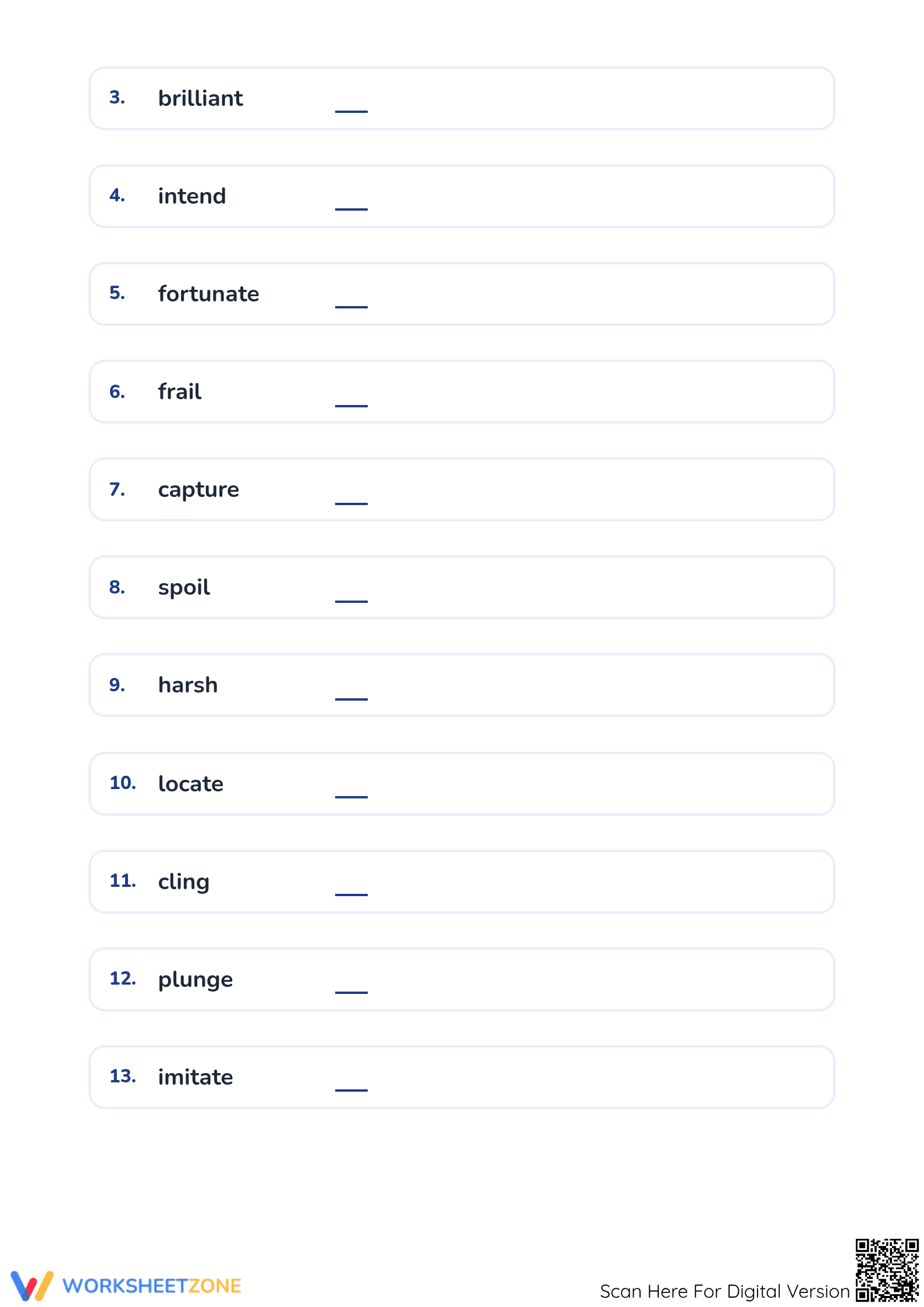 Grade 3 Vocabulary Mastery — Printable No-Prep Worksheet - Page 2