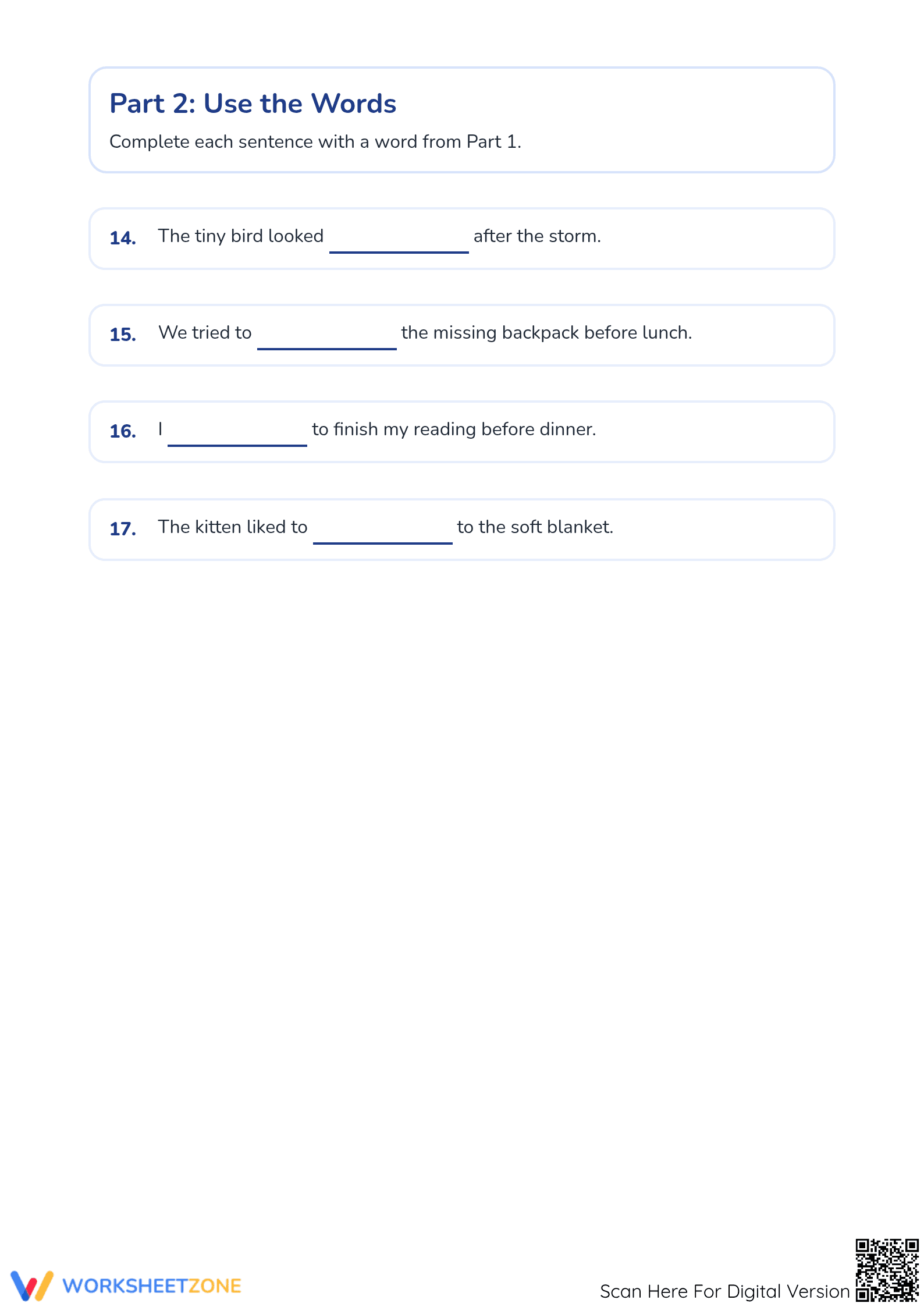 Grade 3 Vocabulary Mastery — Printable No-Prep Worksheet - Page 3