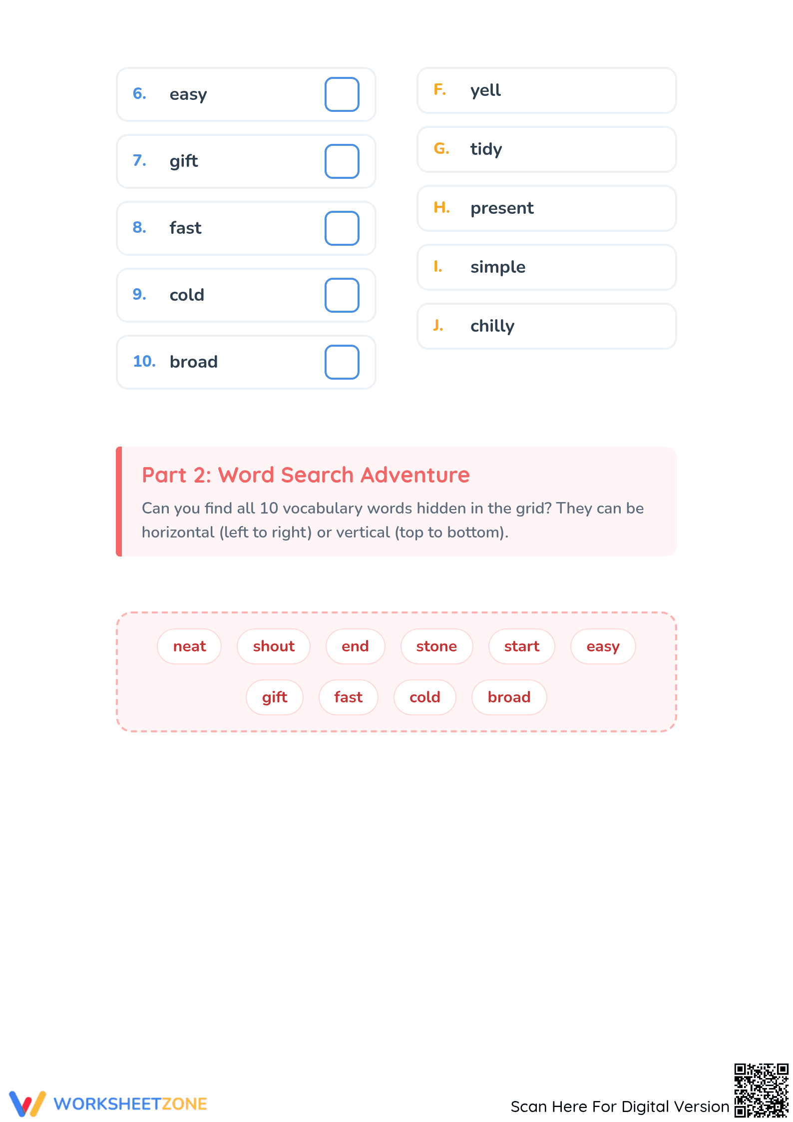 Printable Synonym Challenge Worksheet | Grade 3 ELA - Page 2