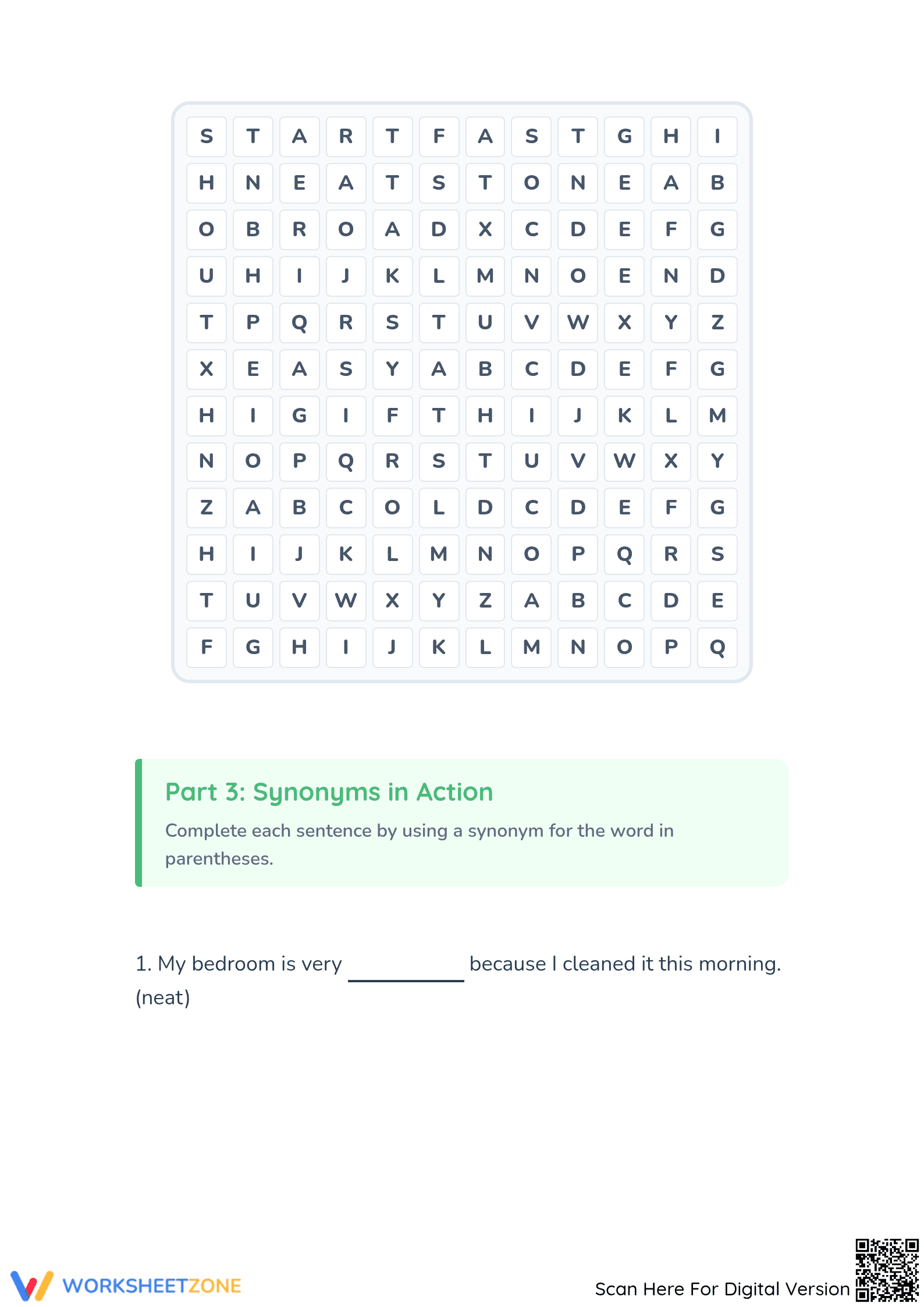 Printable Synonym Challenge Worksheet | Grade 3 ELA - Page 3