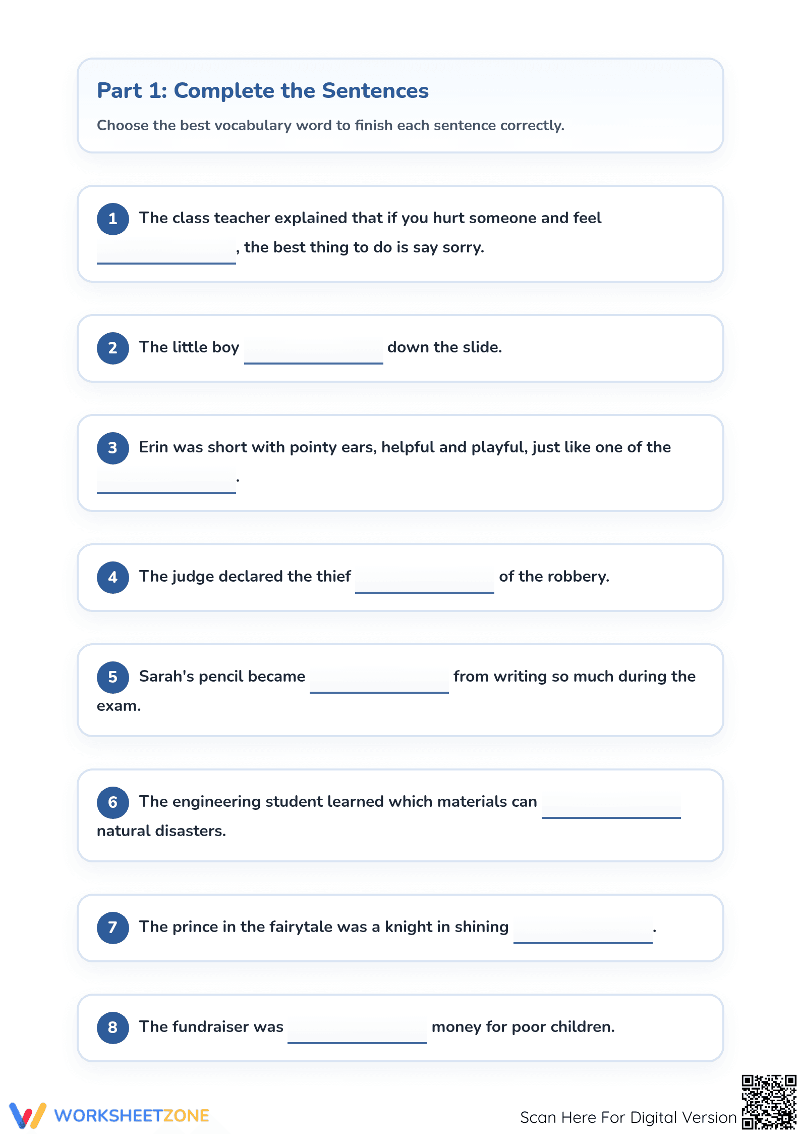 Grade 3 Vocabulary Practice | Essential Printable Worksheet - Page 2