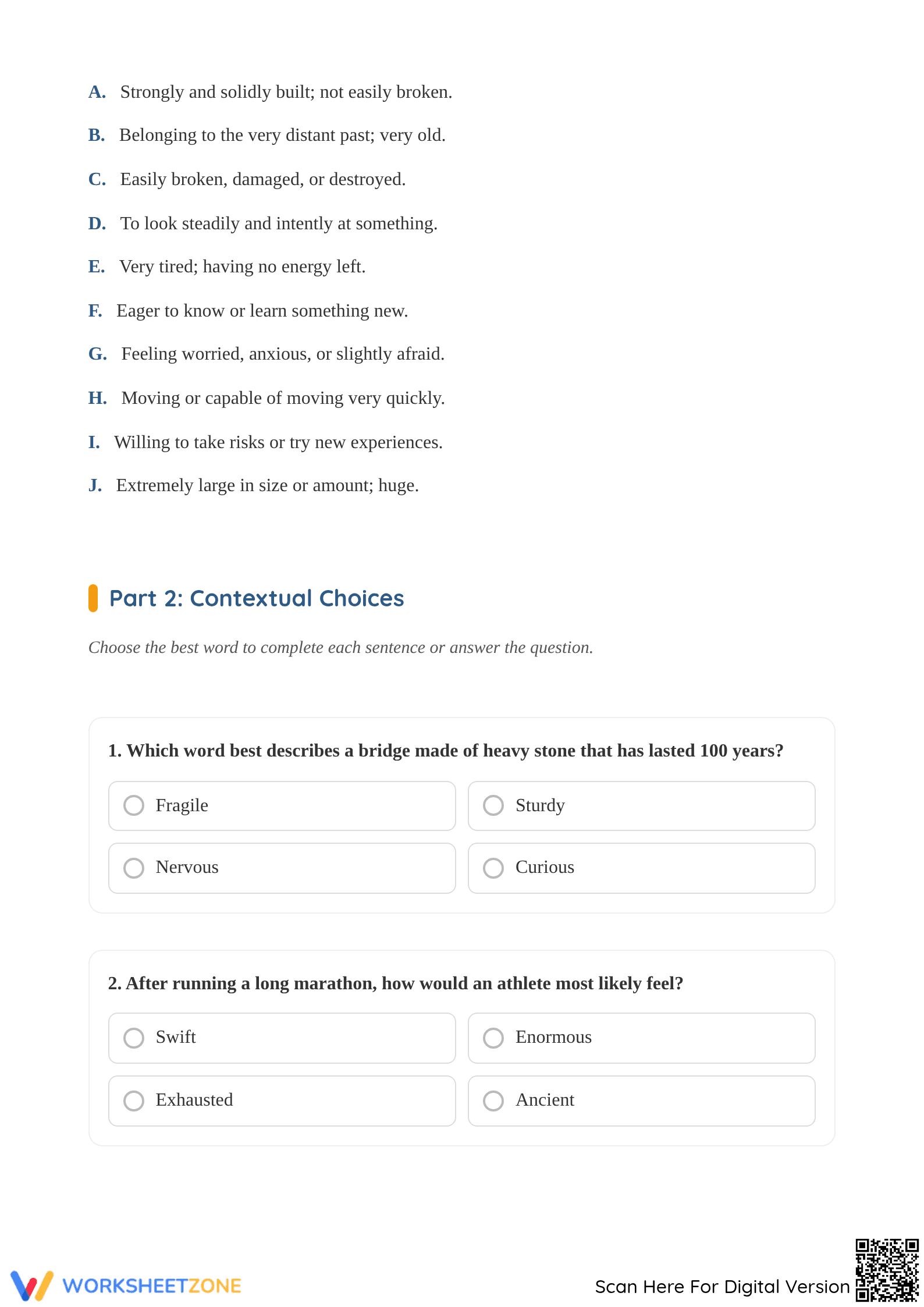 Essential Grade 3 Vocabulary Worksheet | Context & Usage - Page 2