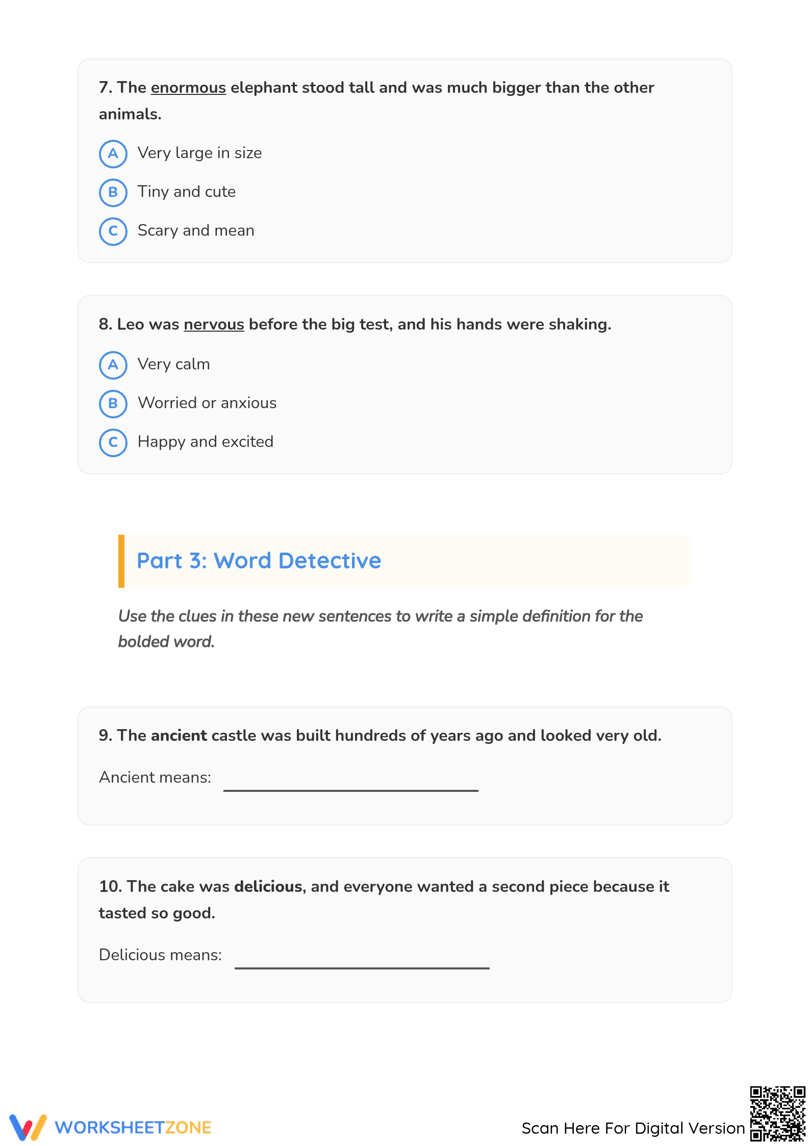 Essential Context Clues Worksheet | Grade 3 Vocabulary Ready - Page 3