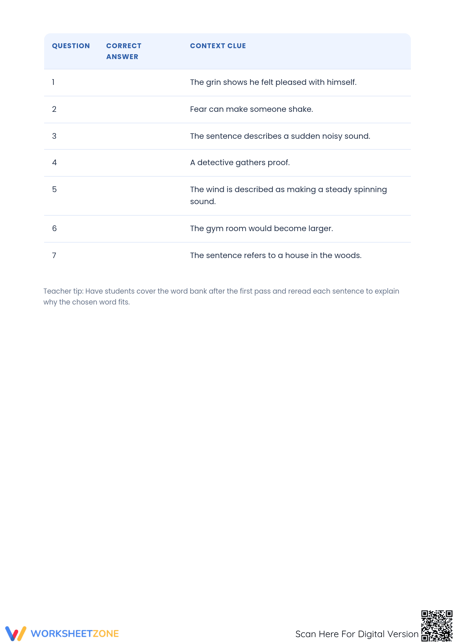 Grade 4 Vocabulary Worksheet | Essential Context Clues - Page 3