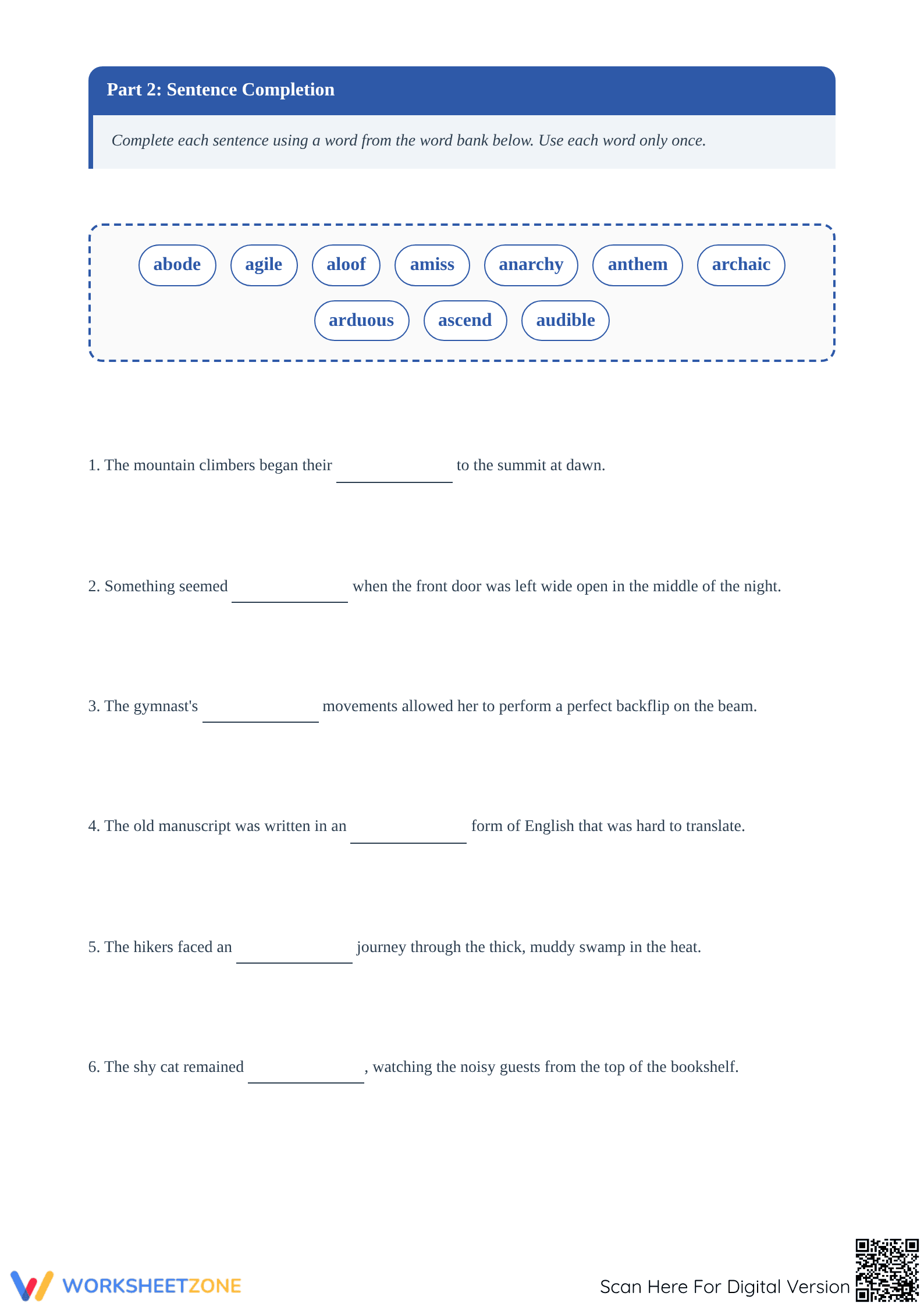 Essential Grade 4 Vocabulary Worksheet | Printable Unit - Page 3