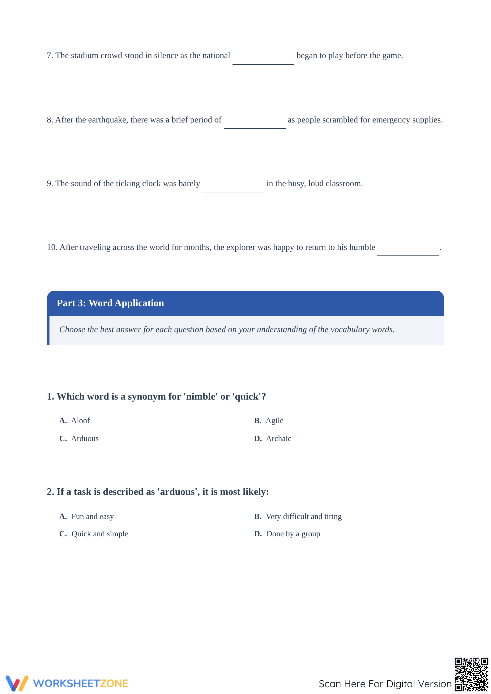 Essential Grade 4 Vocabulary Worksheet | Printable Unit - Page 4