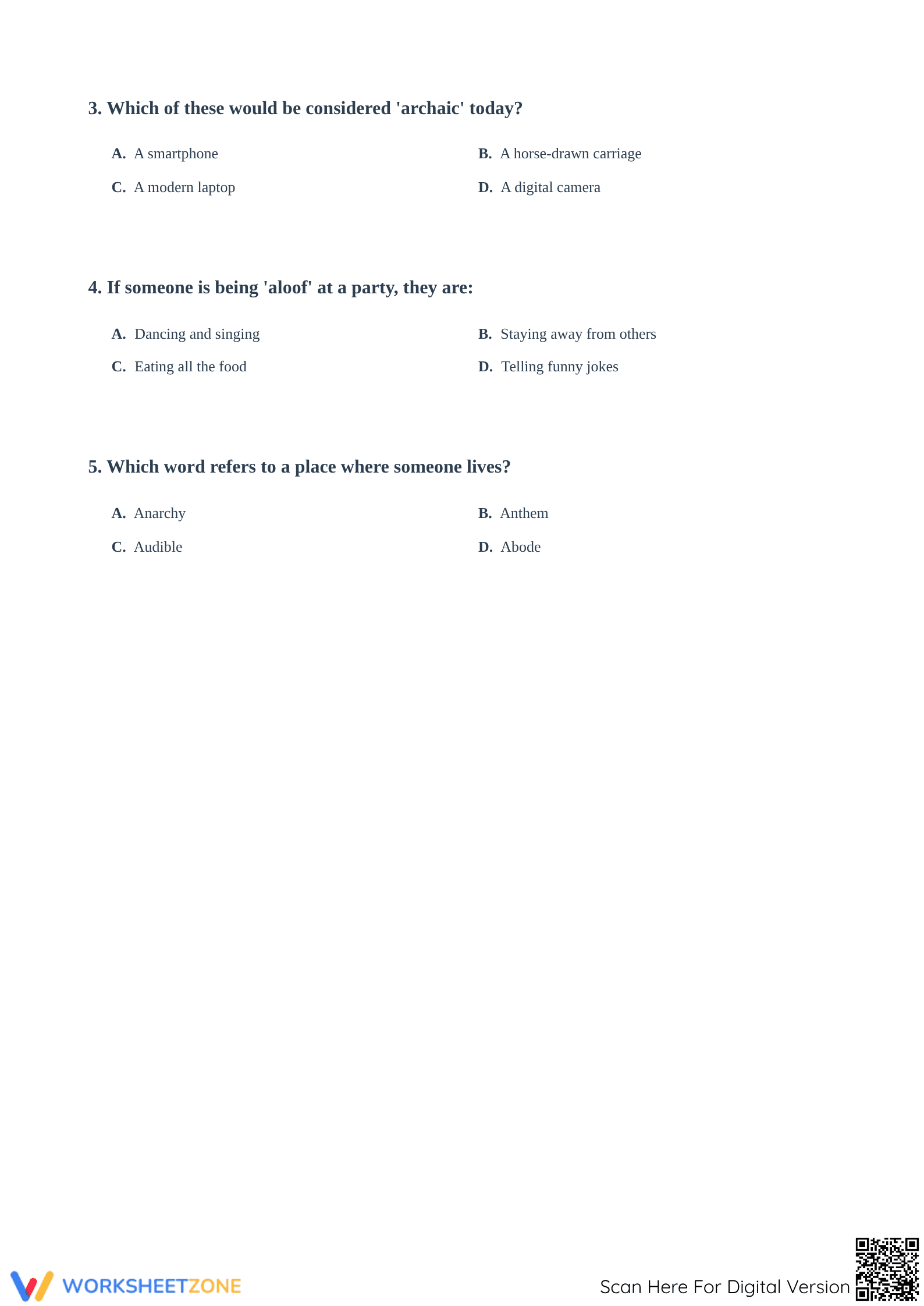 Essential Grade 4 Vocabulary Worksheet | Printable Unit - Page 5