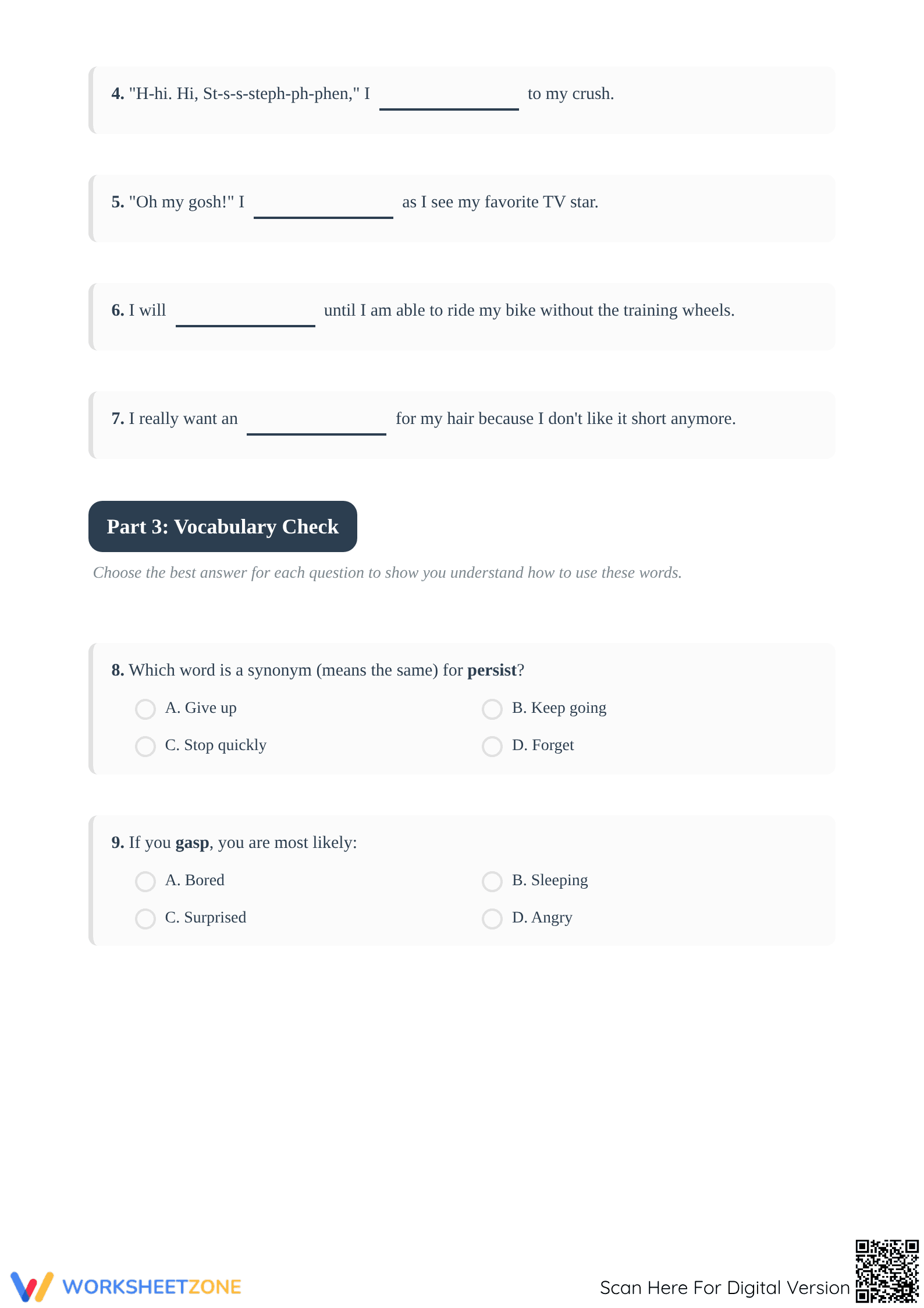 Essential Grade 4 Vocabulary Mastery Worksheet - Page 3