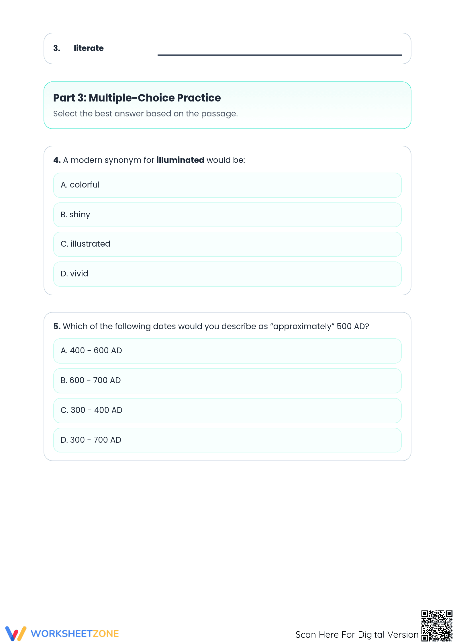 Academic Vocabulary Worksheet | Grade 5 Essential Practice - Page 2