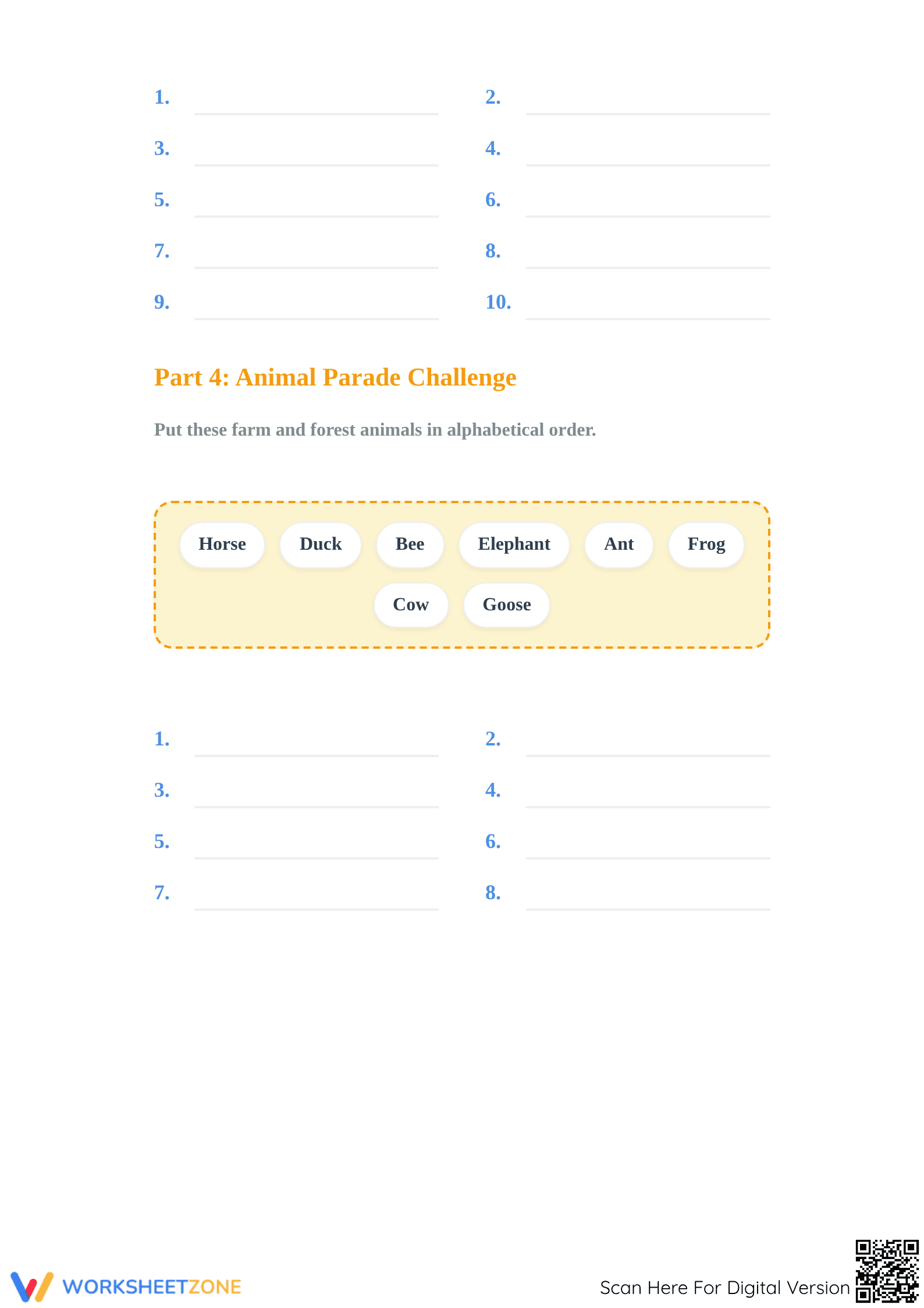 Alphabetical Order Worksheet | Grade 2 Essential Practice - Page 3