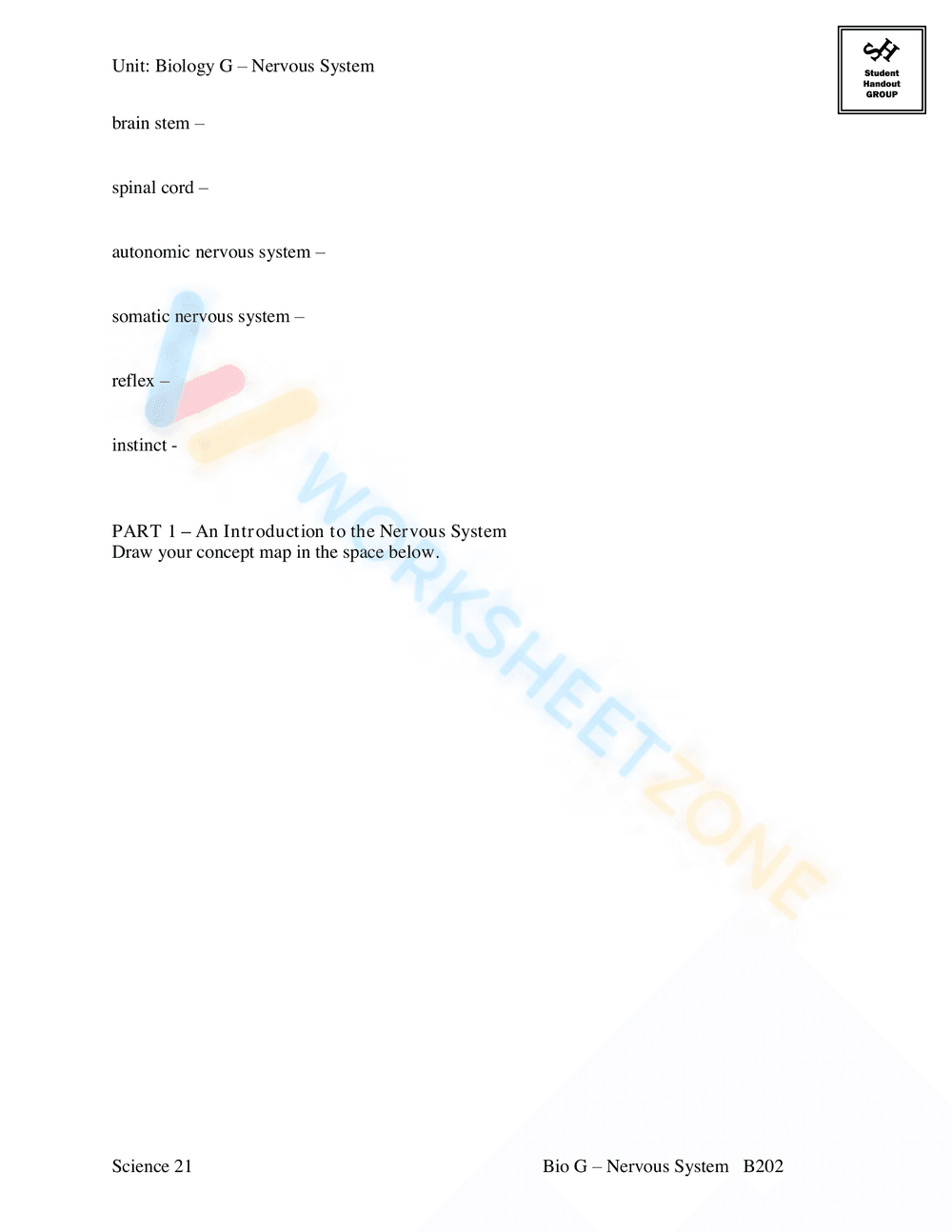 Introduction to the Nervous System Worksheets - Page 20