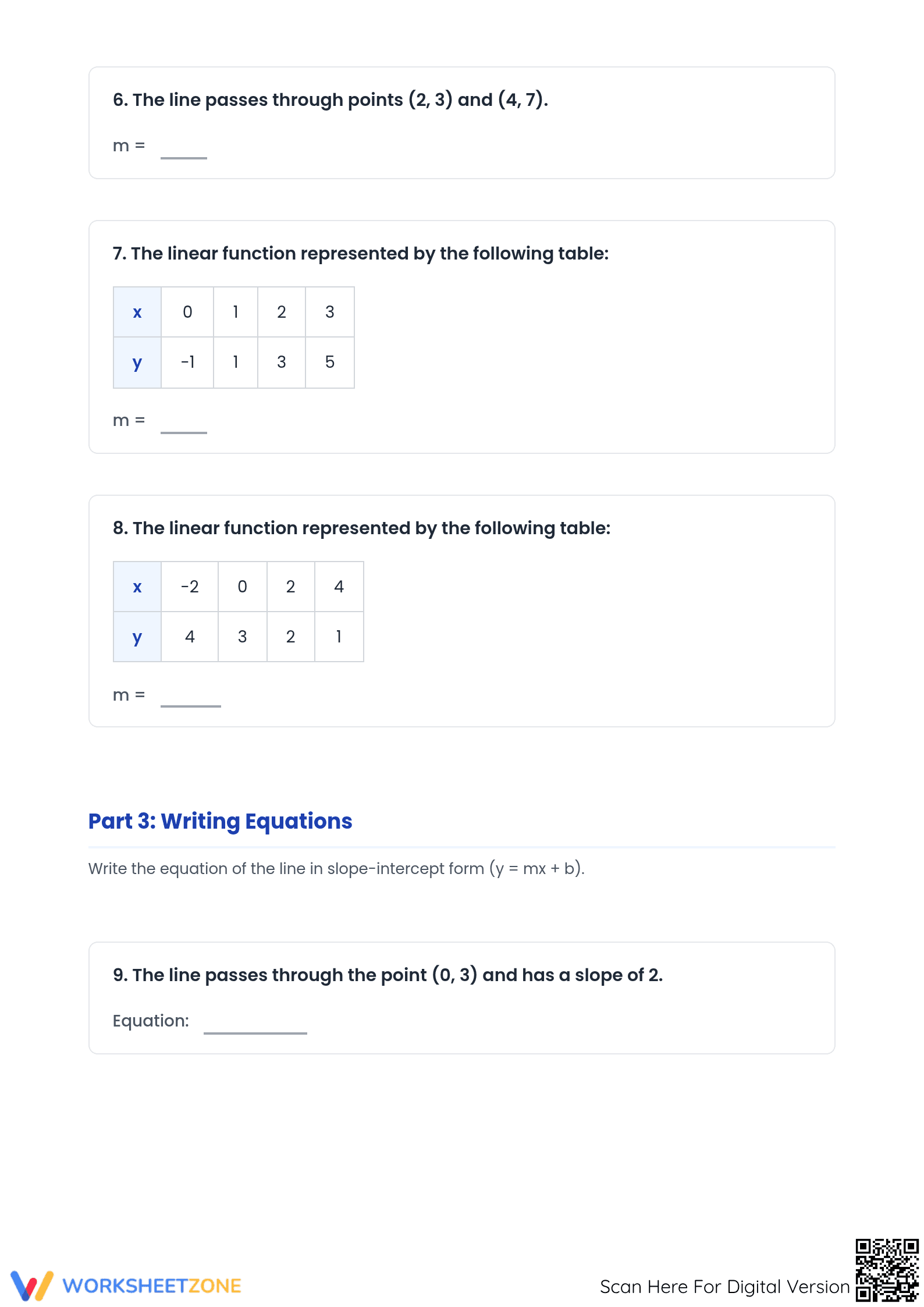 Essential Linear Equations Practice | Printable Grade 8 Math - Page 3