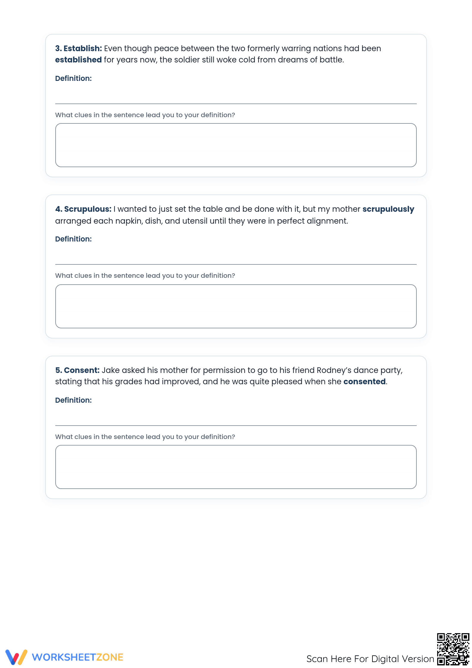 Grade 8 Context Clues Worksheet | Essential Practice - Page 2