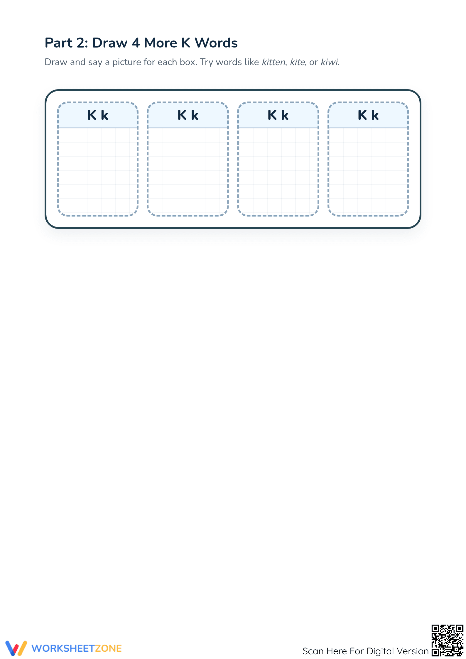 Letter K Beginning Sounds Worksheet | Grade 1 Essential - Page 2