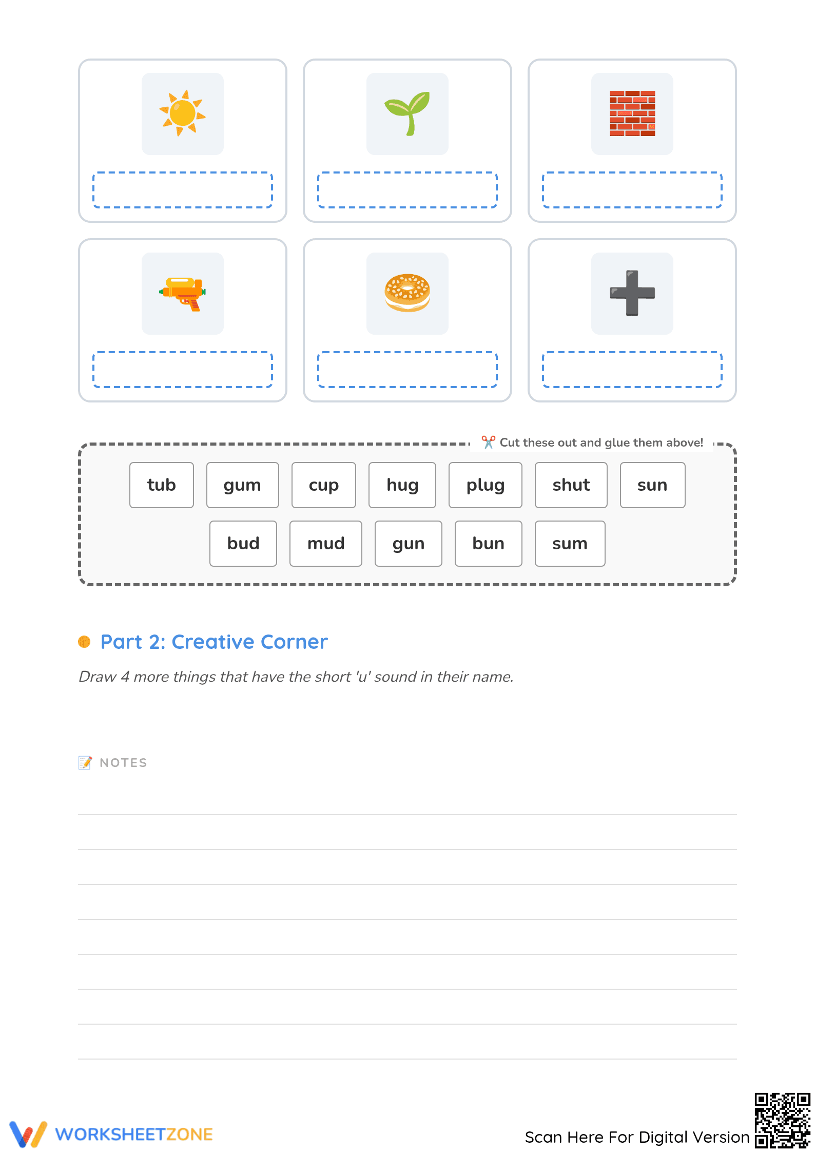 Short 'U' Beginning Sounds Worksheet | Essential Phonics - Page 2