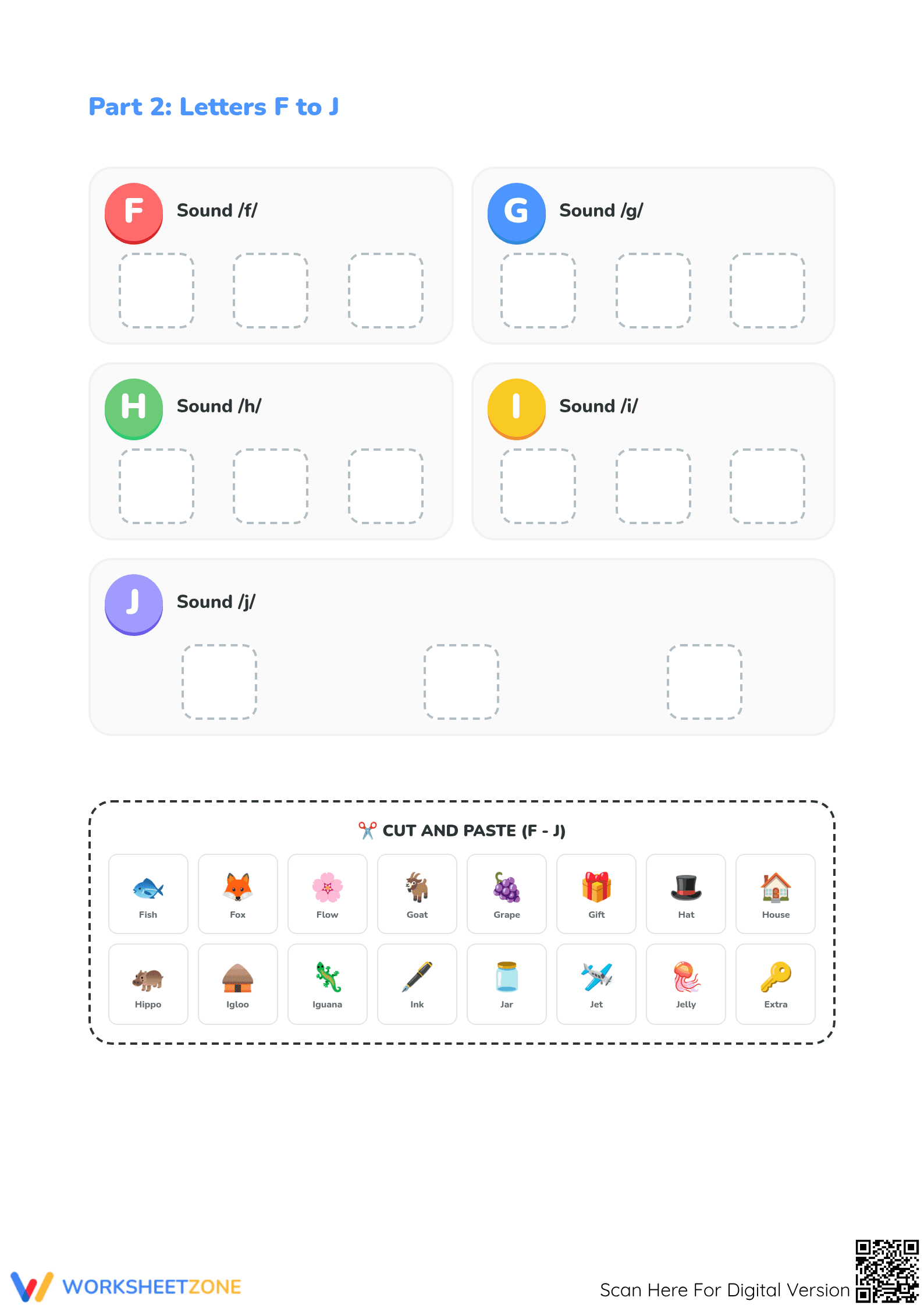 Beginning Sounds Cut and Paste Worksheet | Essential Phonics - Page 2