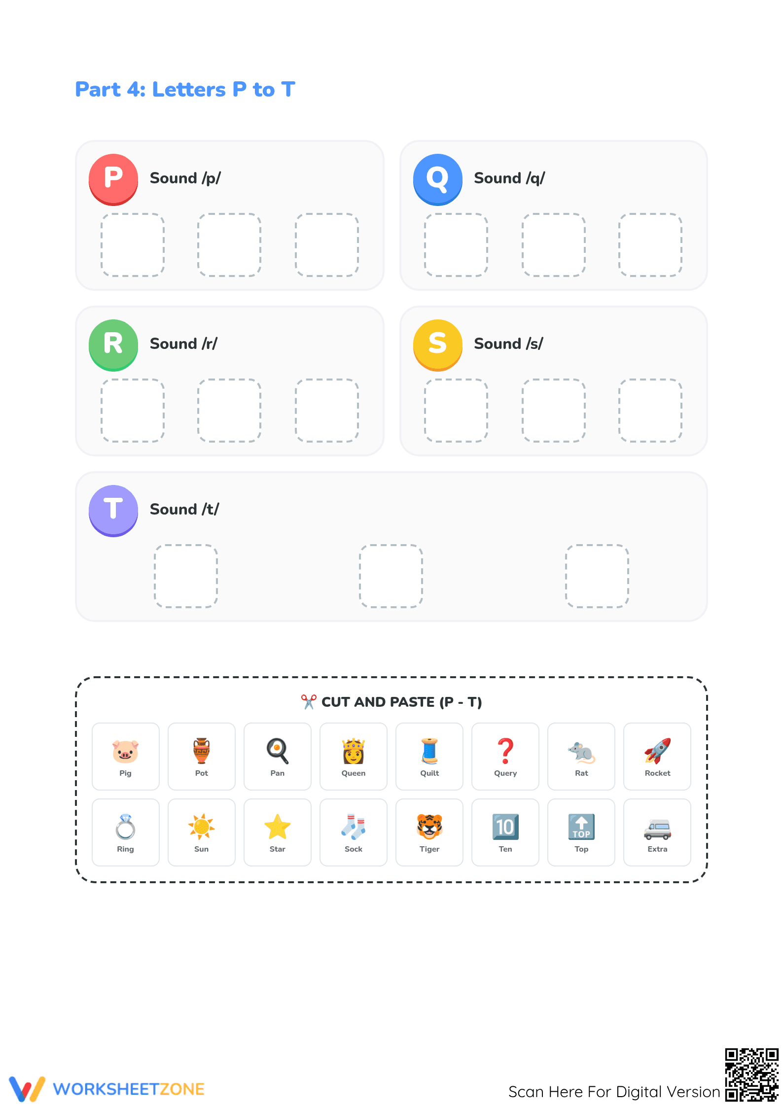 Beginning Sounds Cut and Paste Worksheet | Essential Phonics - Page 4