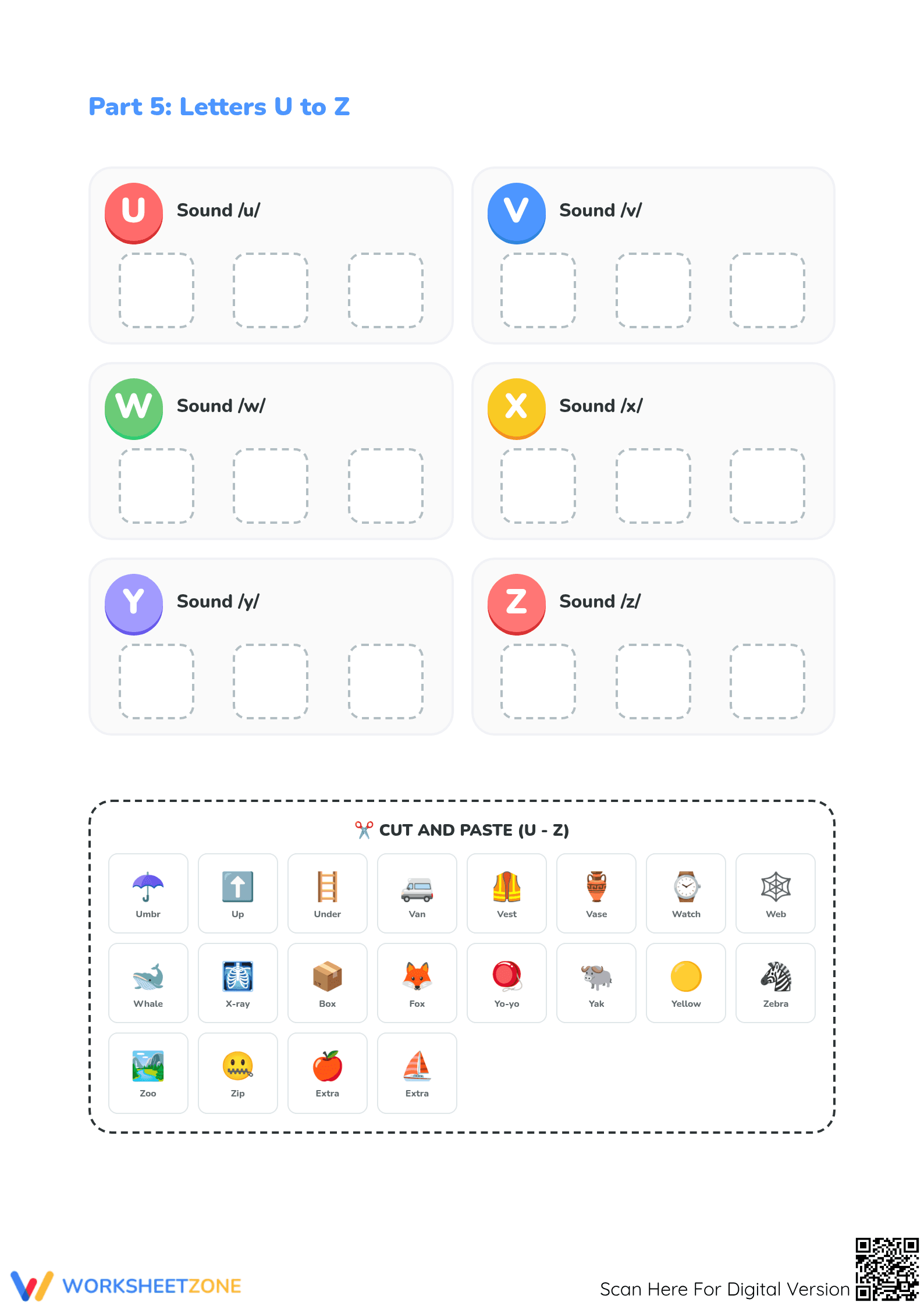 Beginning Sounds Cut and Paste Worksheet | Essential Phonics - Page 5