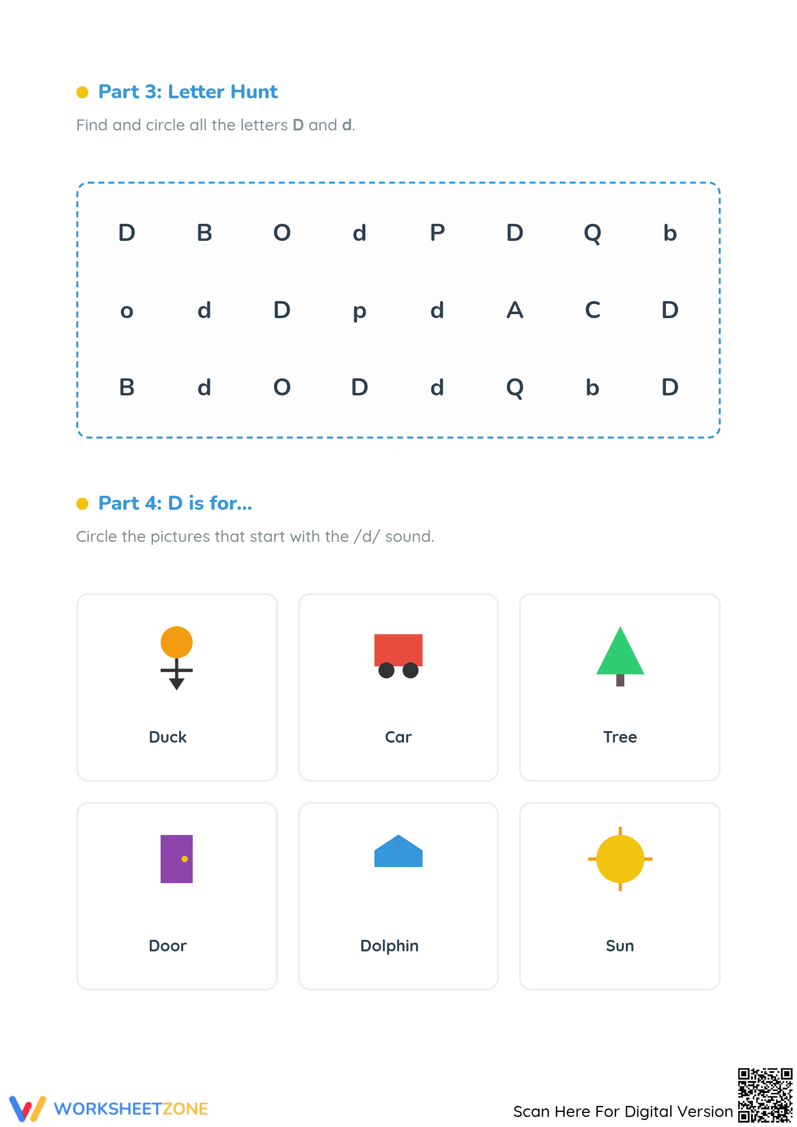 Letter D Phonics Worksheet | Grade K-1 Printable - Page 2