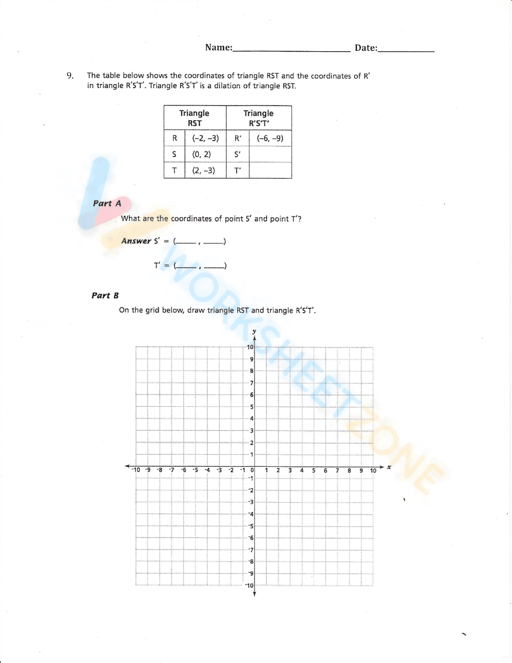 Dilations and translations worksheet - Page 3