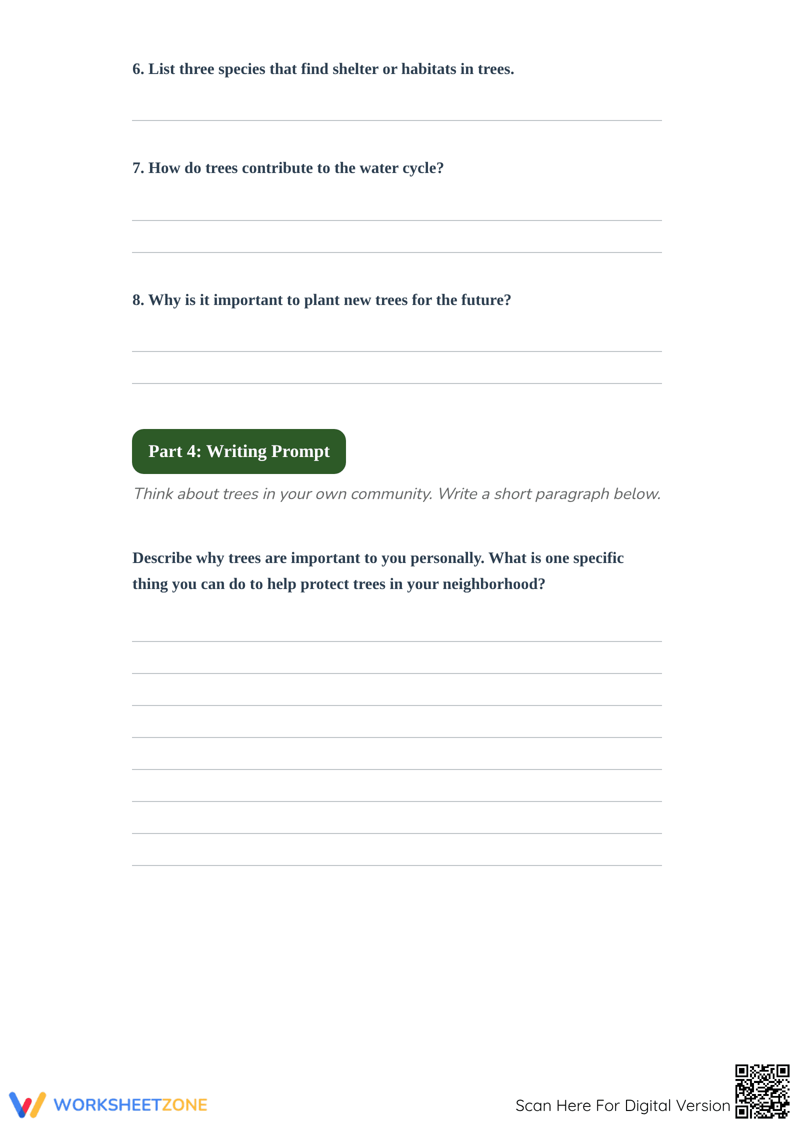 The Importance of Trees Worksheet | Essential Grade 5 ELA - Page 3