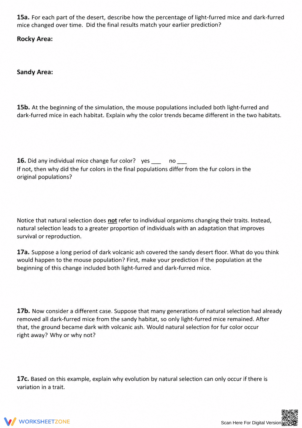 Essential Natural Selection Worksheet | Grade 7 Science - Page 6