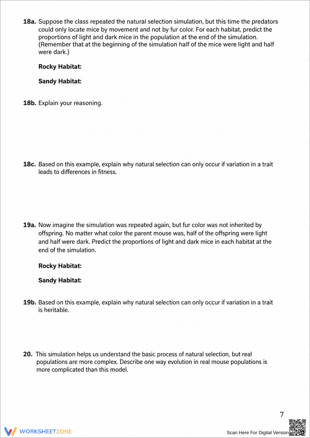 Essential Natural Selection Worksheet | Grade 7 Science - Page 7