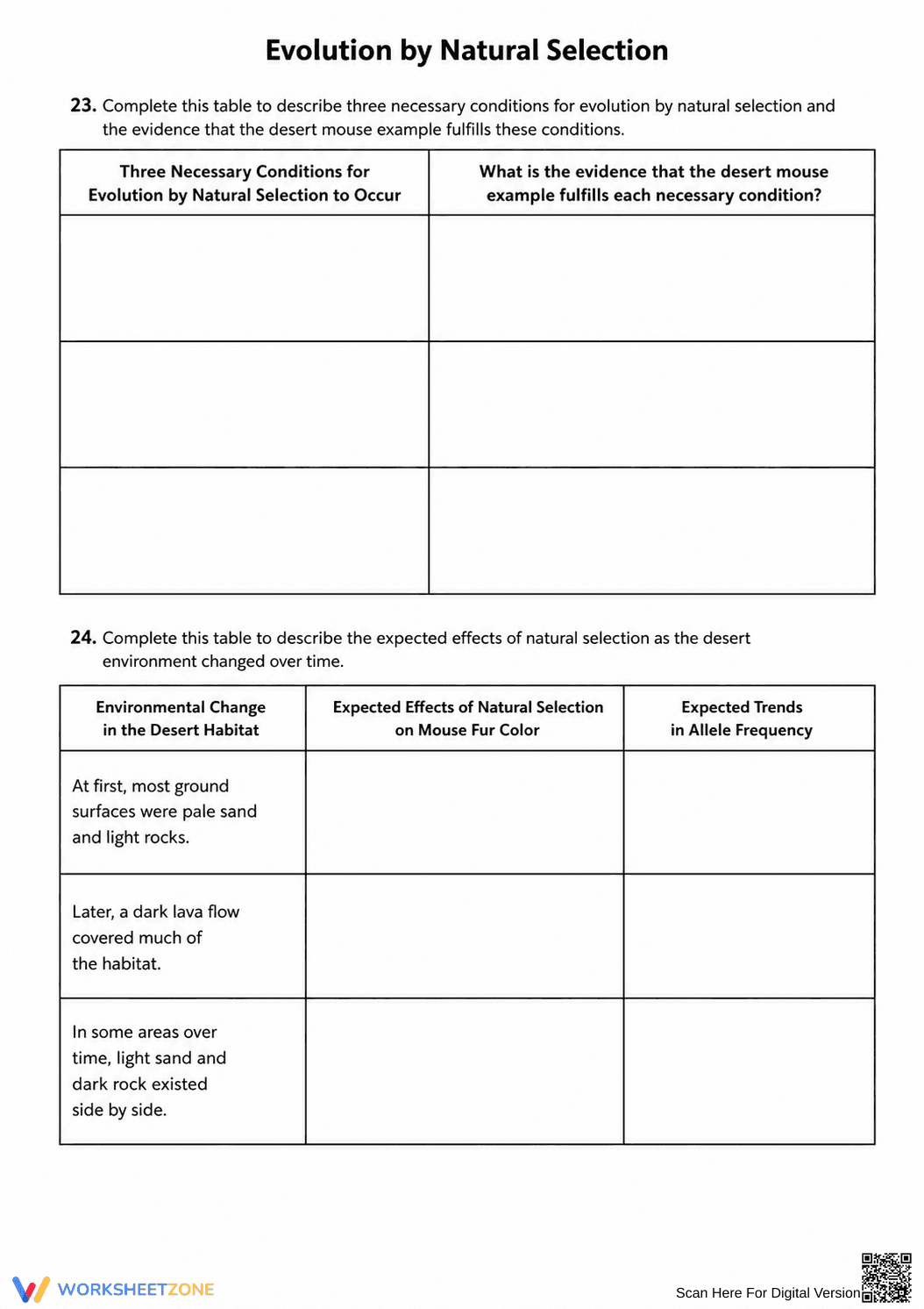 Essential Natural Selection Worksheet | Grade 7 Science - Page 9