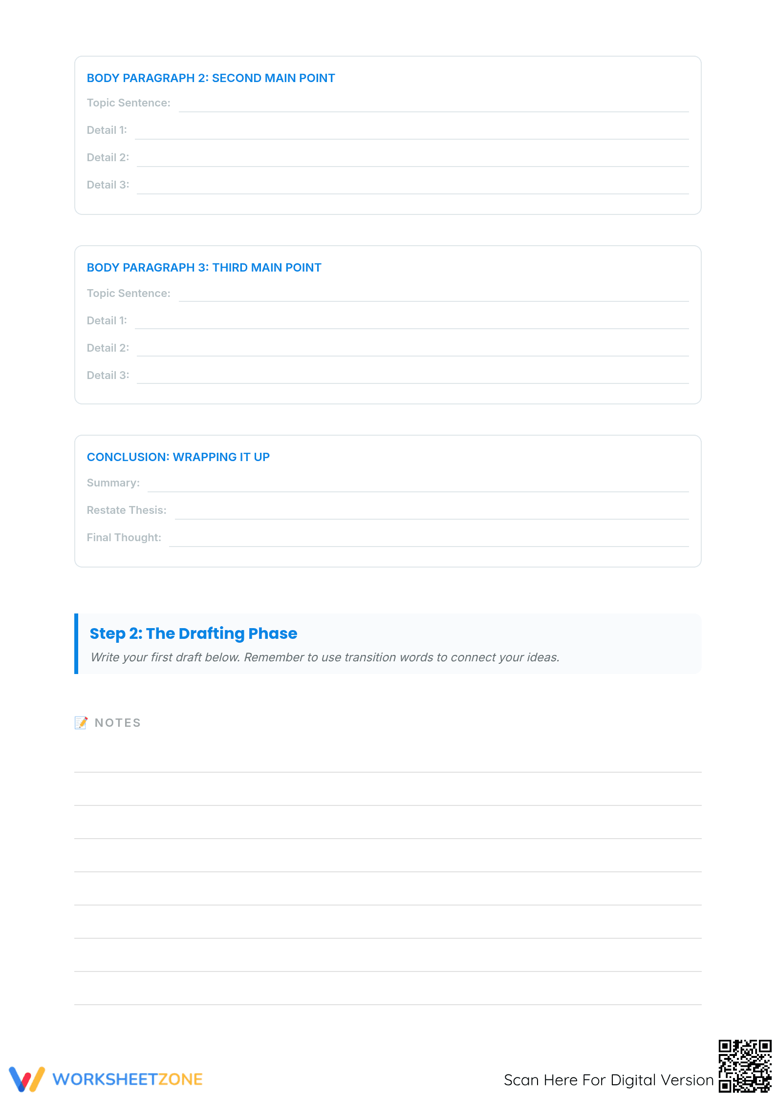 Expository Writing Guide: Essential Essay Draft Organizer - Page 2