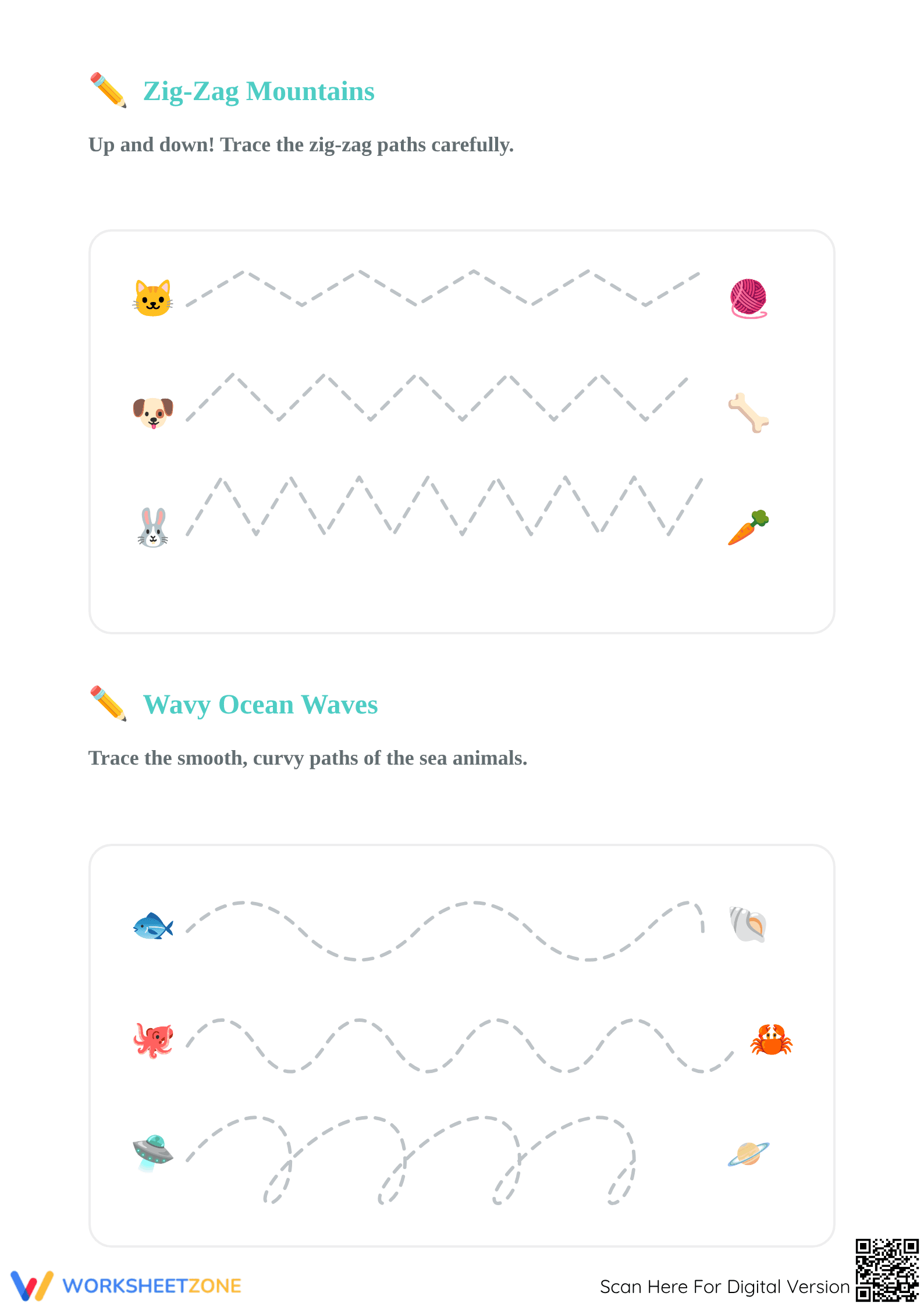 Essential Pencil Control Tracing Worksheet | Grade K Ready - Page 2