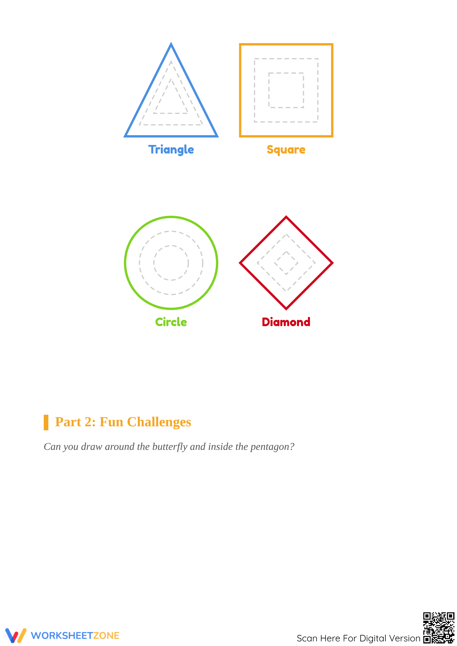 Essential Pencil Control & Shape Tracing Worksheet | Grade K - Page 2