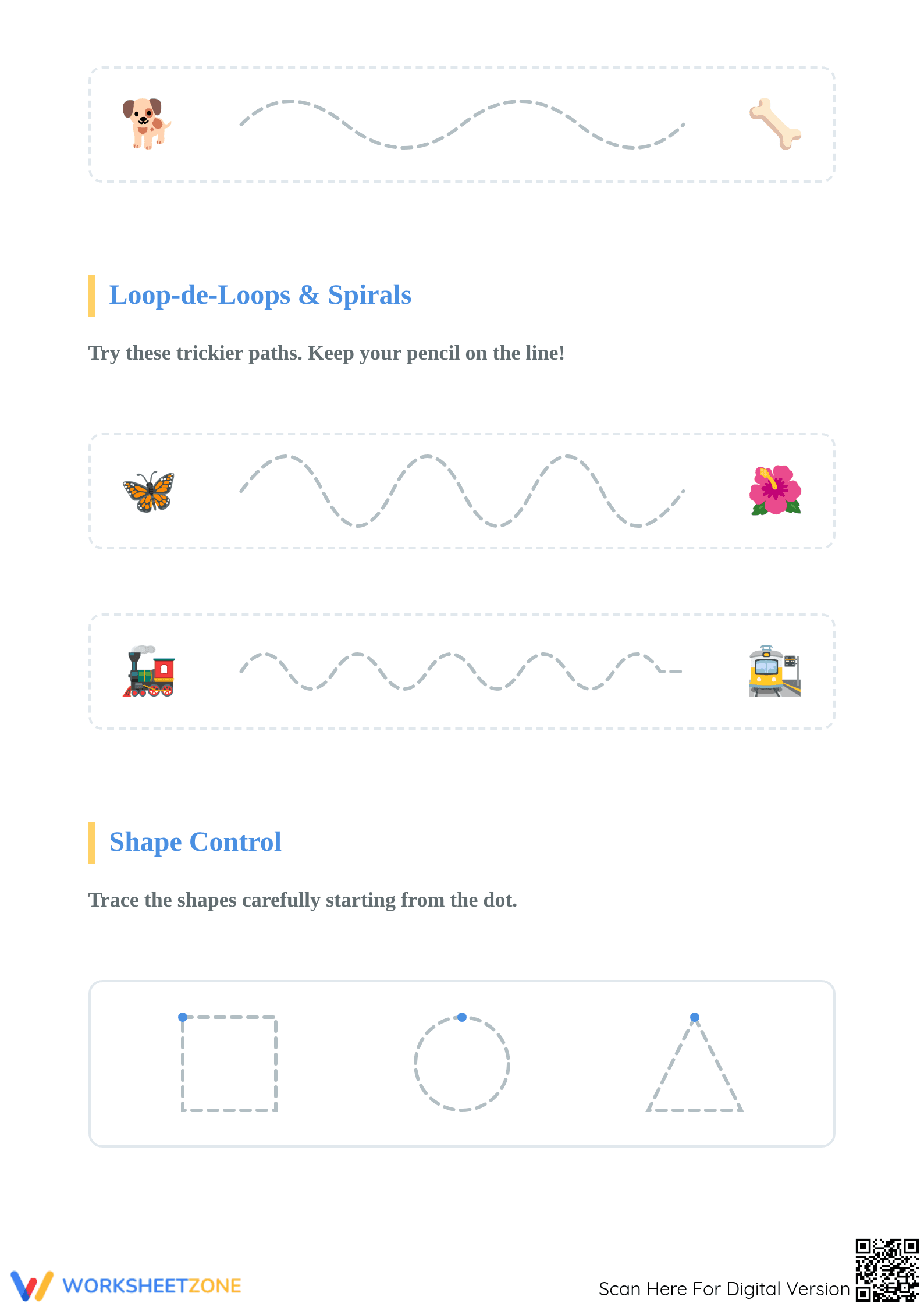 Grade K Pencil Control — Printable No-Prep Worksheet - Page 2