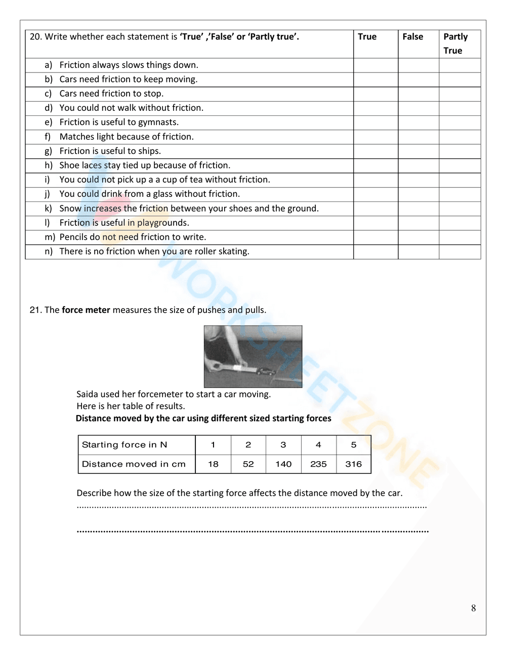 Balanced and Unbalanced Forces Printable | Grade 6 Science - Page 8