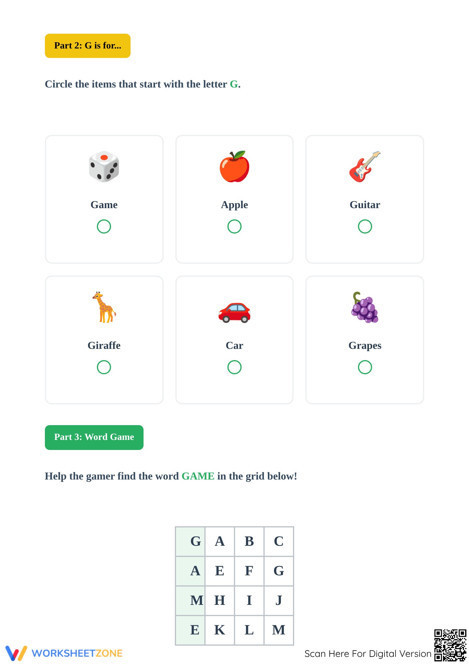 Letter G Beginning Sound Worksheet | Essential Phonics - Page 2