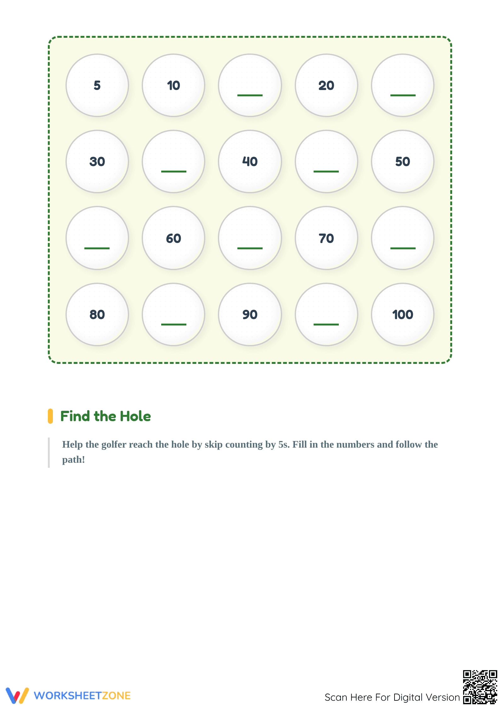 Printable Skip Counting by 5s Worksheet | Grade 2 Math - Page 2